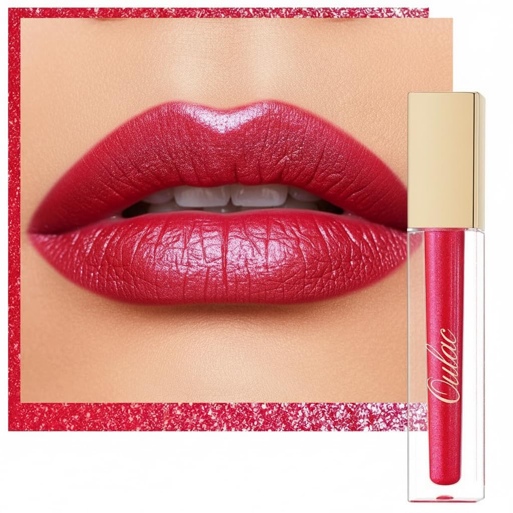 Oulac Metallic Diamond Shine Liquid Lip Gloss - Glitter Glossy for Lip & Eye, Long Lasting 24H + & Waterproof, Lightweight Lip Stain, 3D Metallic Finish, No Transfer, Vegan, 4.5ml,MD05 Loose Control Halalzen