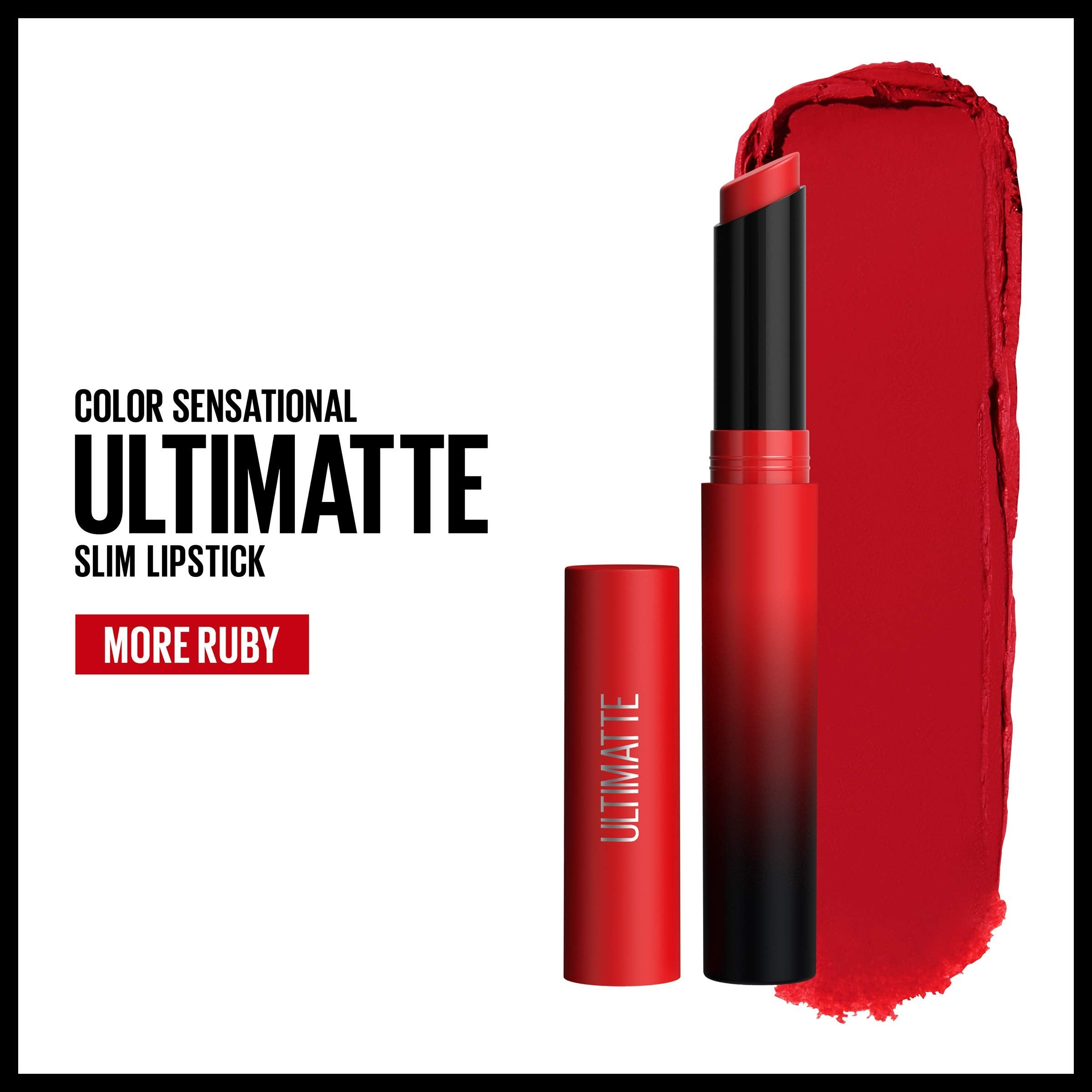 Maybelline Color Sensational Ultimatte Matter Lippenstift, nicht austrocknend, intensive Farbpigmente, More Truffle, Kakaobraun, 1 Stück