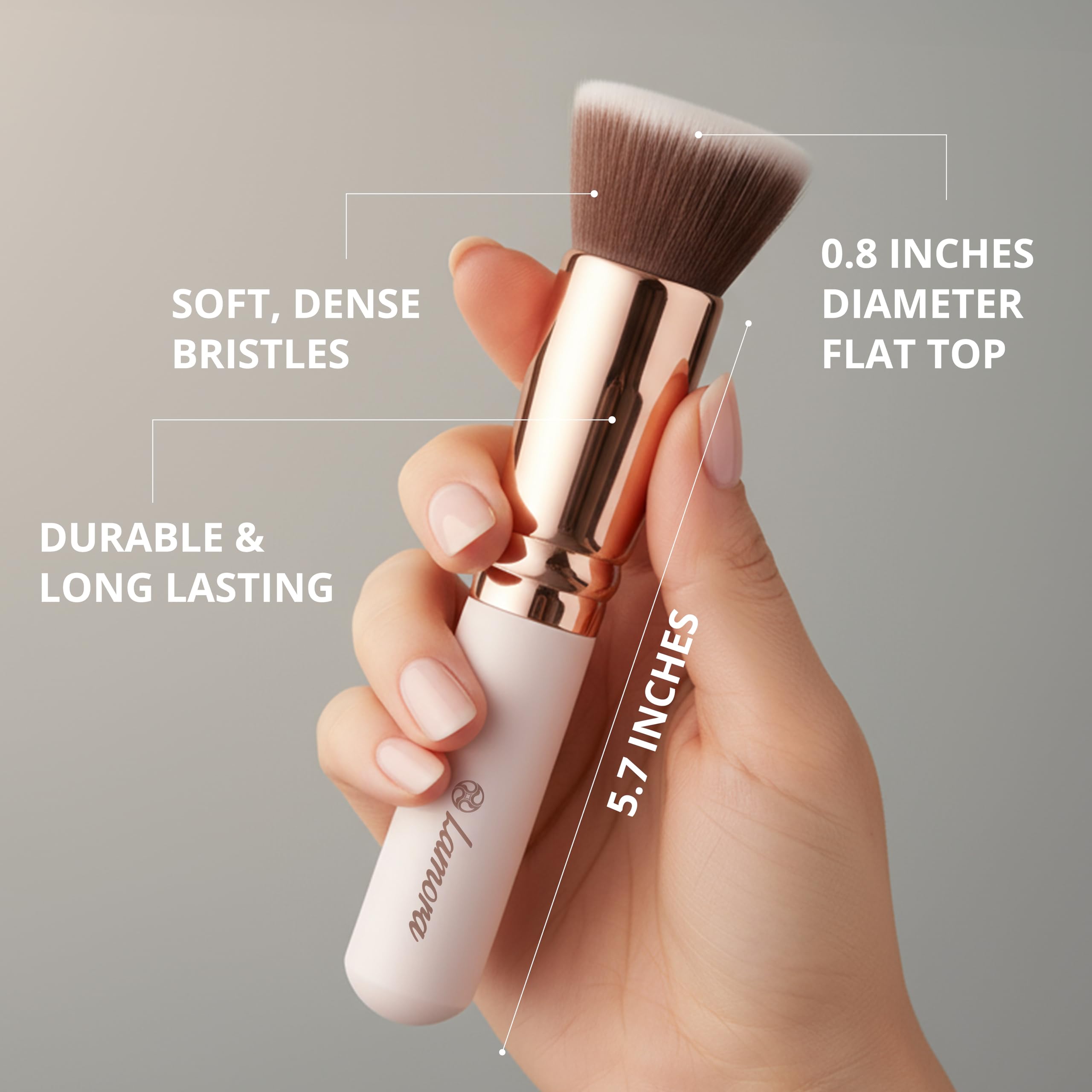 LAMORA Concealer Makeup Brush Under Eye - Angled Flat Top Kabuki Nose Contour Brush - Ideal for Concealing Blending Setting Buffing with Powder Liquid Cream Cosmetic - Small Makeup Foundation Brush Halalzen