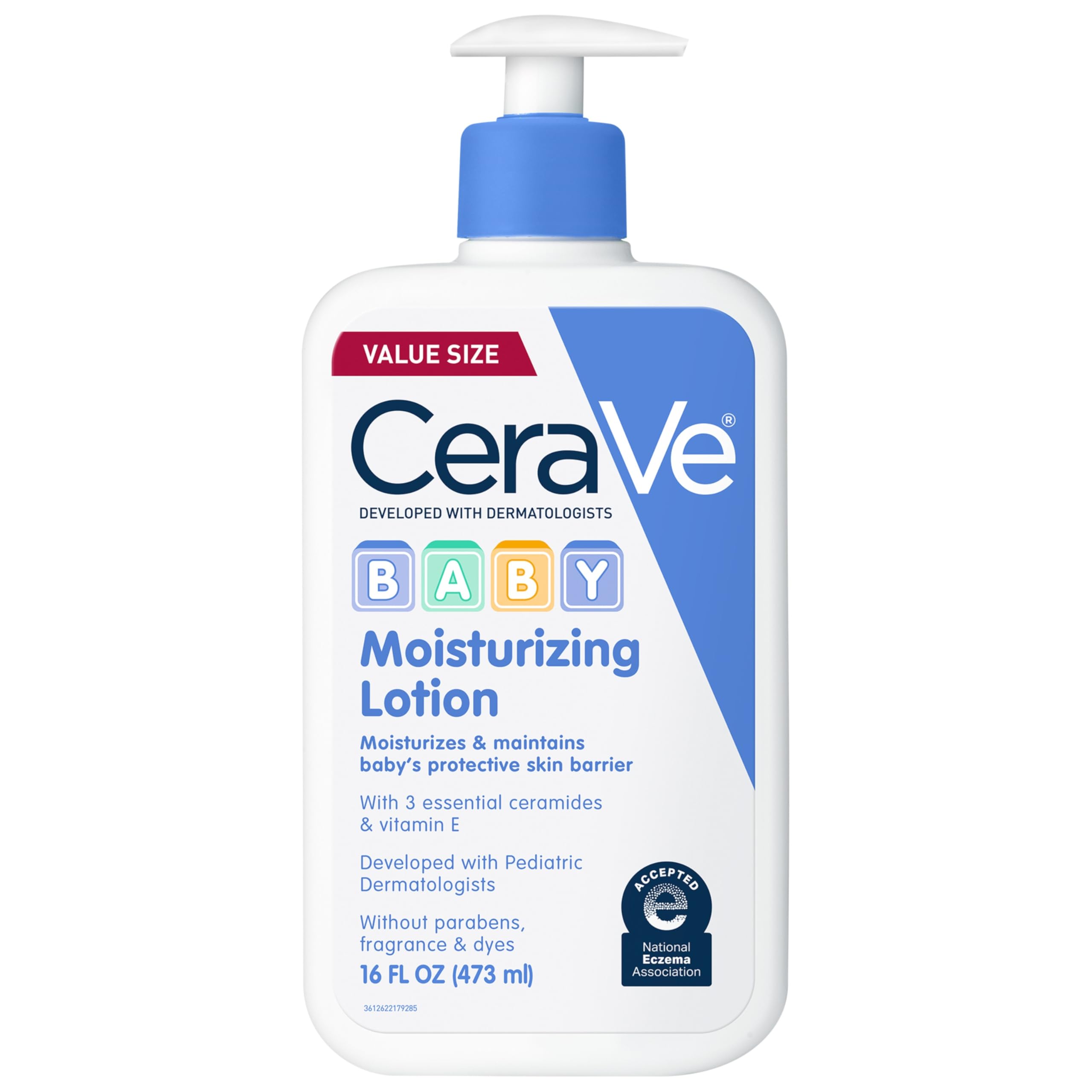 CeraVe Baby Lotion, Gentle Baby Skin Care with Ceramides, Niacinamide & Vitamin E, Fragrance, Paraben, Dye & Phthalates Free, Lightweight Moisturizer, 16 Ounce Halalzen