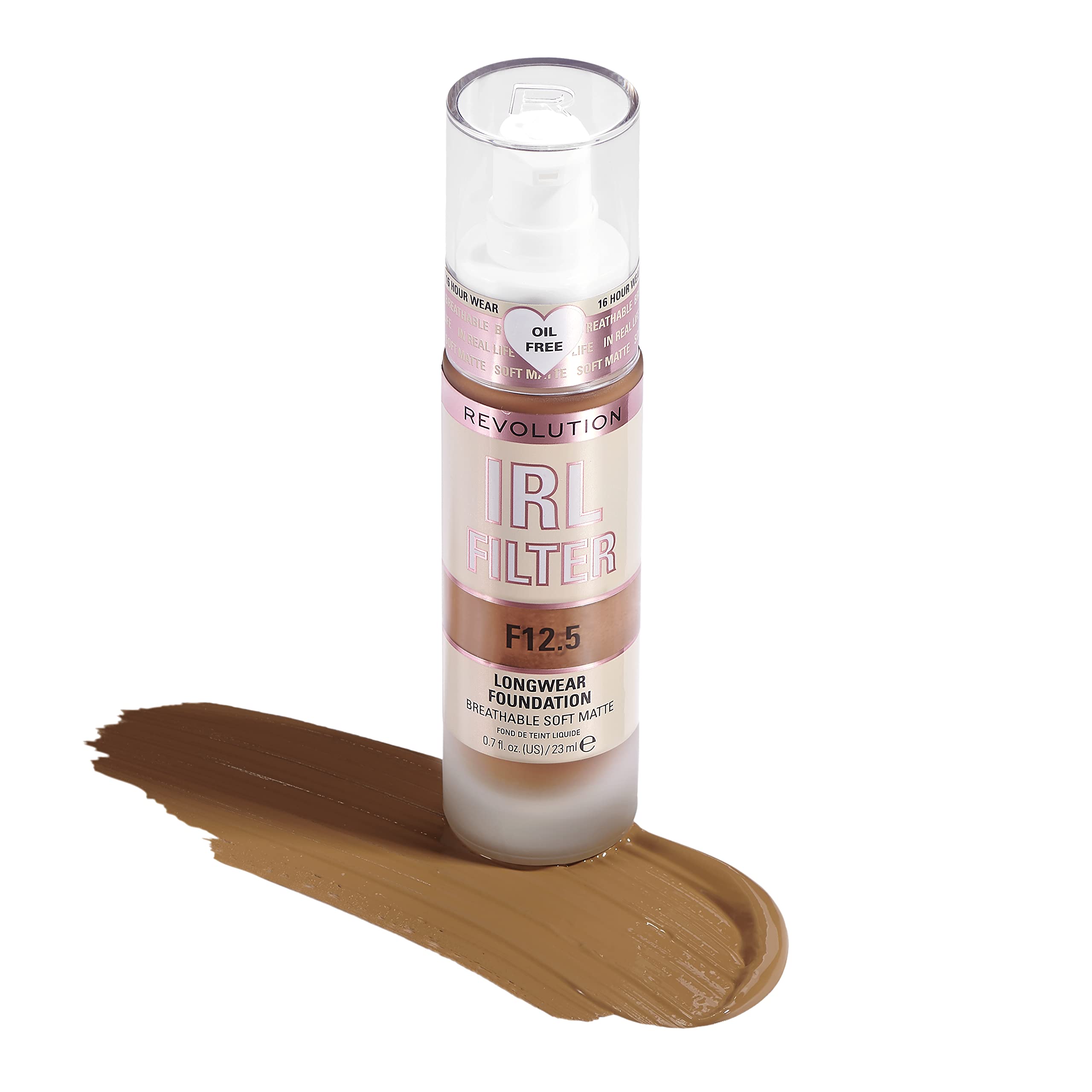Makeup Revolution IRL Filter, Longwear Foundation, Medium to Full Coverage, Matte Finish, 16 Hour Wear, F5, Fair To Light Skin Tones, 23ml Halalzen