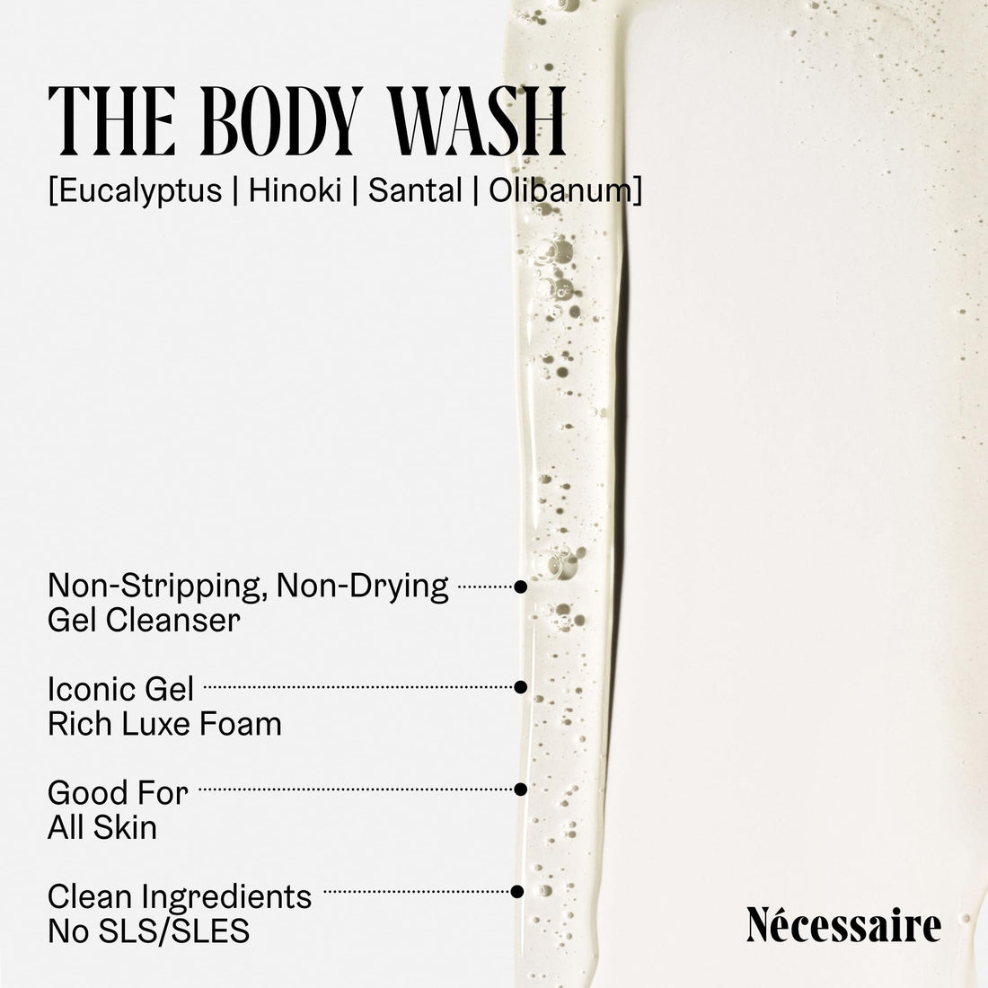 Nécessaire The Body Wash Eucalyptus — Multi-Oil Shower Gel Body Wash for Women + Men. Non-Comedogenic + Hypoallergenic for Sensitive Skin with Niacinamide. 500ml/16.9 fl oz