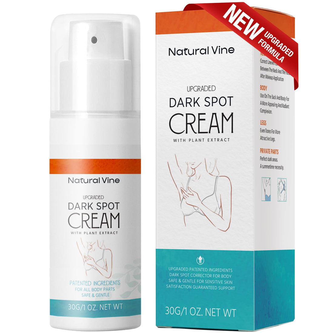 Natural Vine Dark Spot Corrector: Dark Spot Remover for Face Body in 4-8 Weeks - Instant Concealing & Age Brown Sun Faded Spot Remover Melasma Freckles Correcting with Niacinamide for Women & Men 60g Halalzen