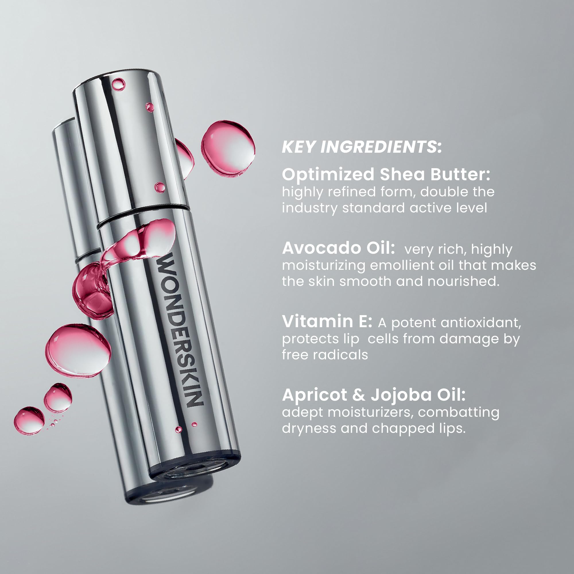Wonderskin Lip Oil Rehab Serum - Tinted Lip Oil, Hydrating, Moisturizing, and Non-Sticky Deep Red Tint Serum for Dry Lips (Honey) Halalzen