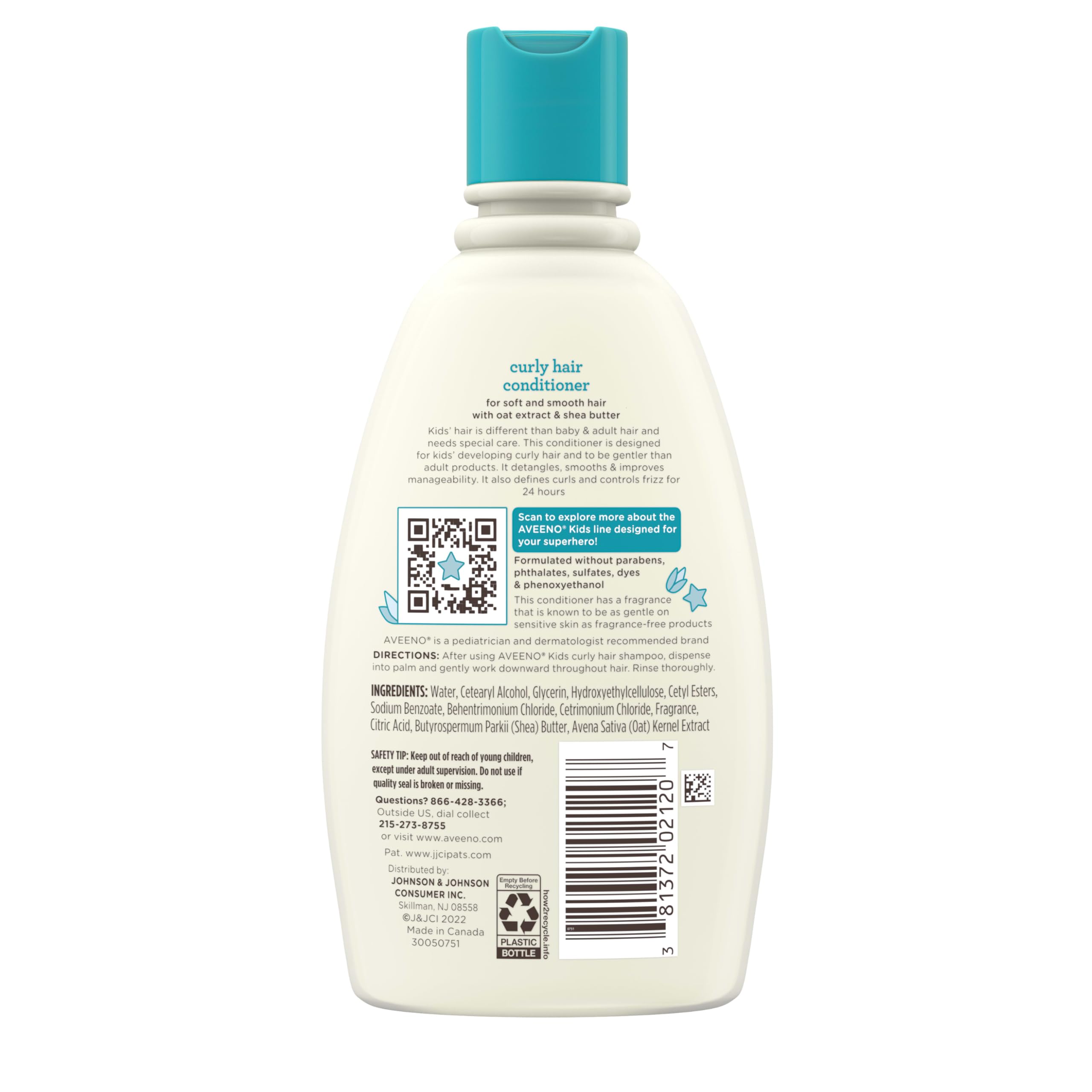 Aveeno Kids Coily Hair Conditioner with Oat Extract & Coconut Oil, Coily Hair Conditioner for Toddlers Detangles & Moisturizes Coils for Healthy-Looking Hair, Hypoallergenic, 12 fl. oz Halalzen