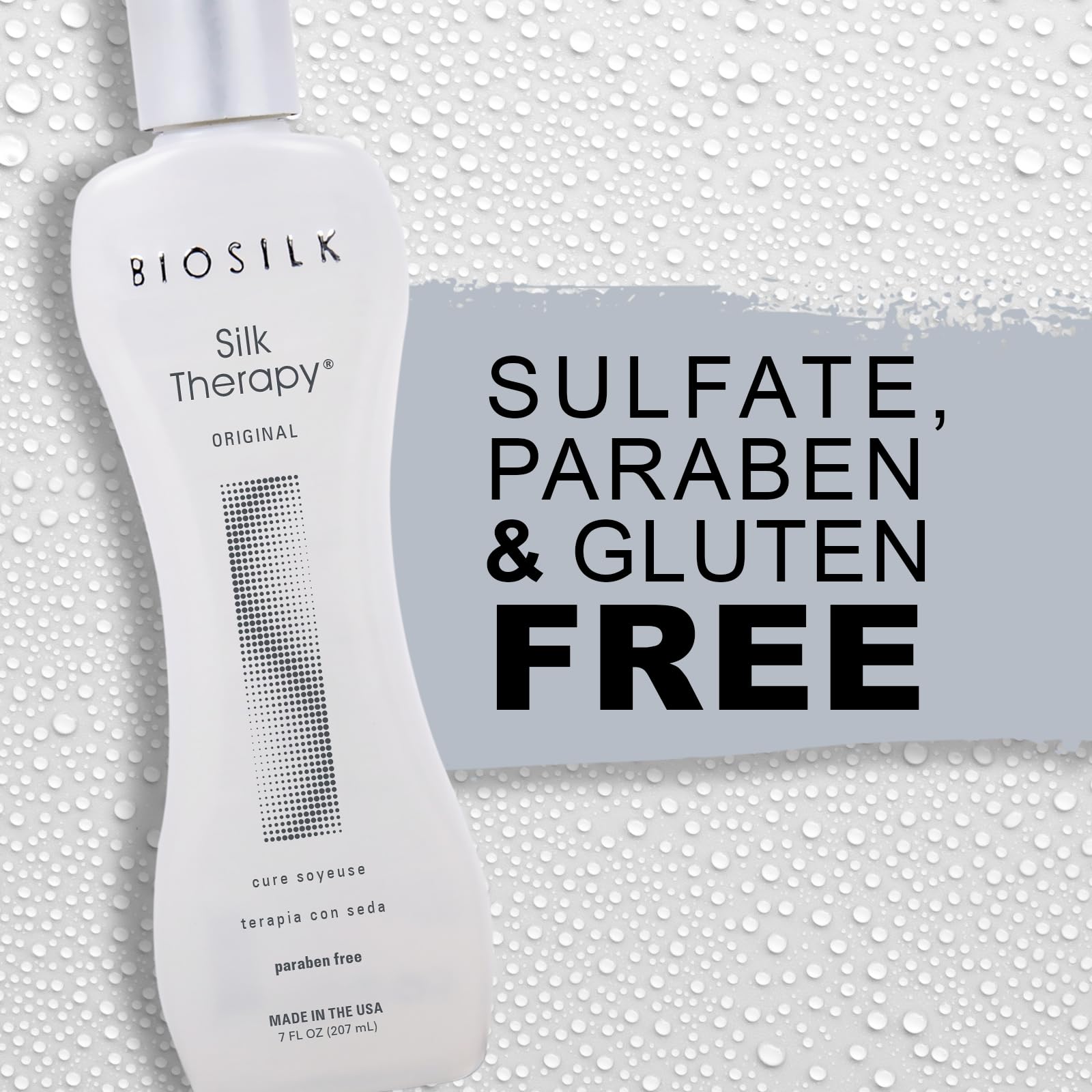 BioSilk Silk Therapy Original, Reconstructing Leave-In Hair Treatment, Adds Shine, Smooths & Prevents Split Ends, Sulfate-Free, Paraben-Free, Cruelty-Free, 2.26 Oz Halalzen