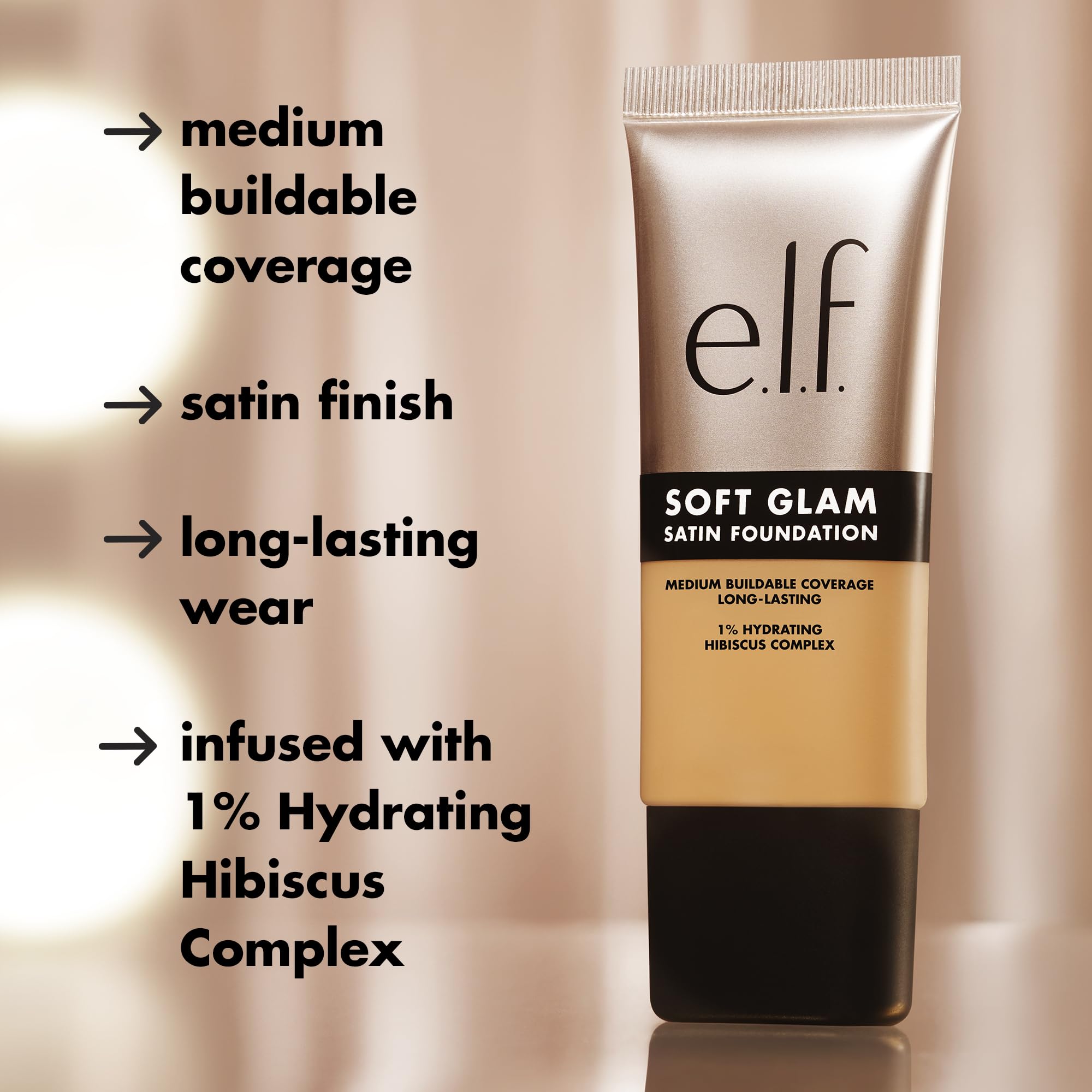 e.l.f. Soft Glam Foundation, Medium Coverage, Long-Lasting & Buildable Foundation For A Smooth, Satin Finish, Vegan & Cruelty-Free, 25 Light Neutral Halalzen