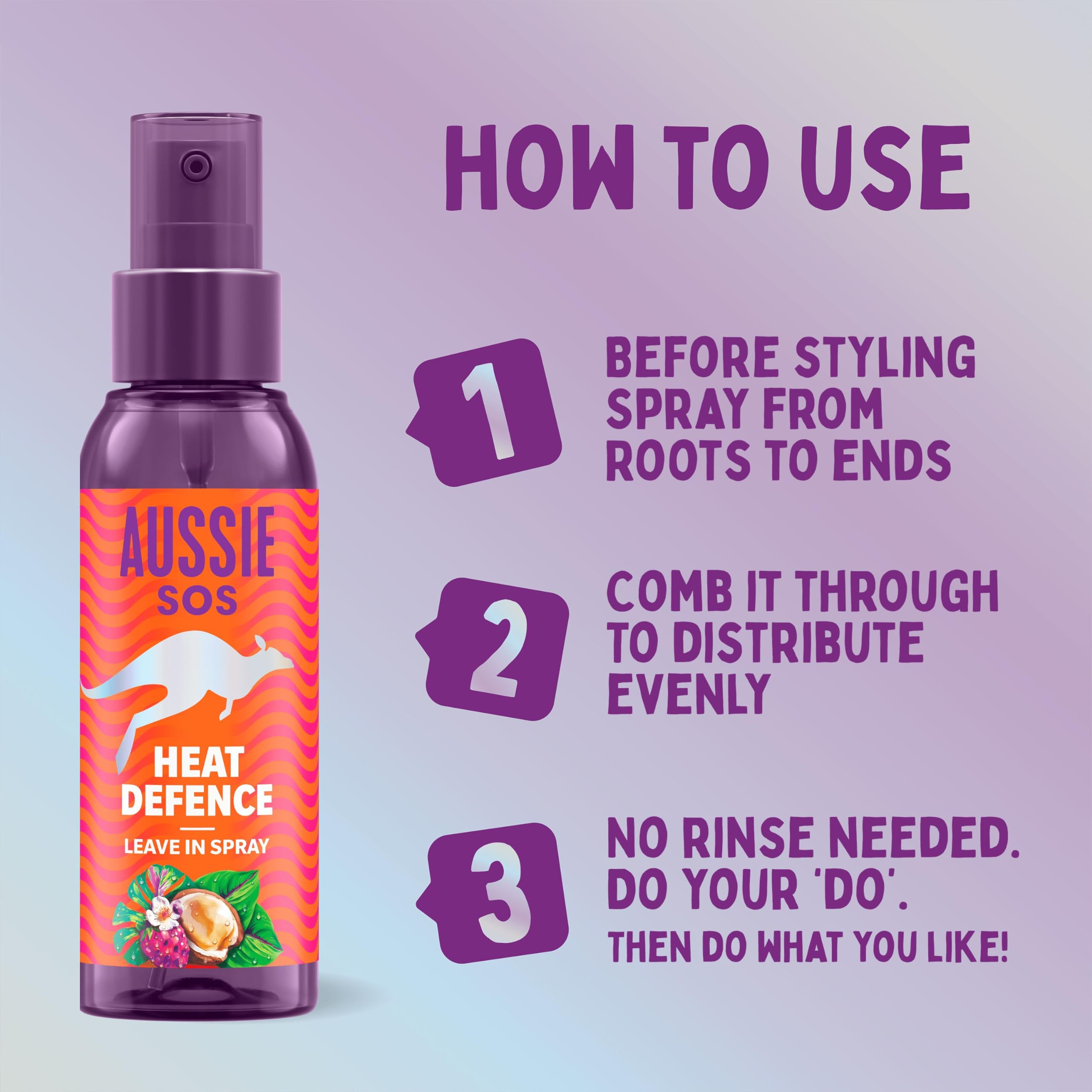 Aussie SOS Hair Rescue All In One Hair Oil 100ml to Detangle and Smoothen Hair While Helping Prevent Split Ends and Keeping Hair Hydrated For 100 Hours. Vegan Formula (Package may vary)