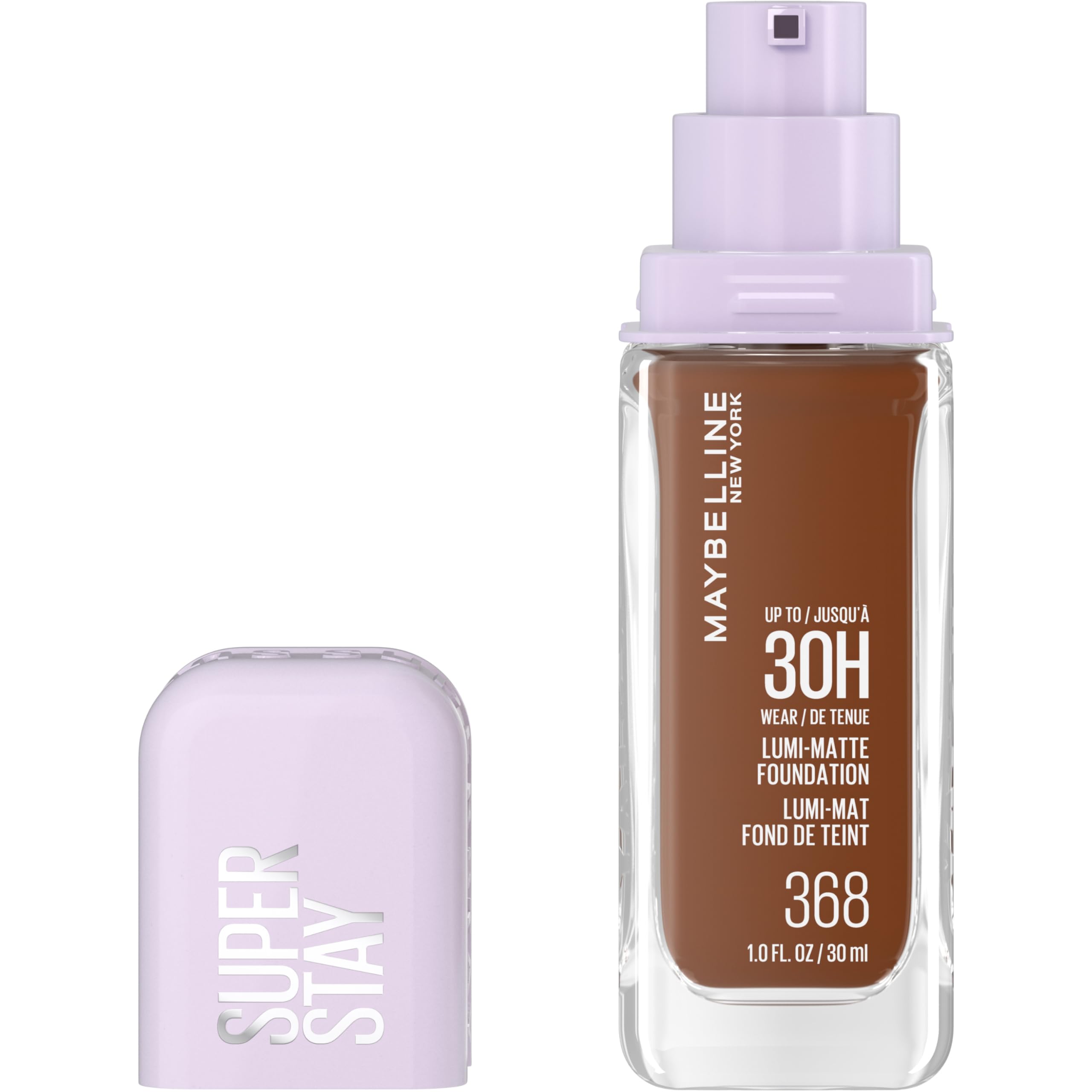Maybelline Super Stay Lumi-Matte Foundation, Lightweight and Buildable Full Coverage Foundation Makeup For Up To 30HR Wear, 125, 1 Count