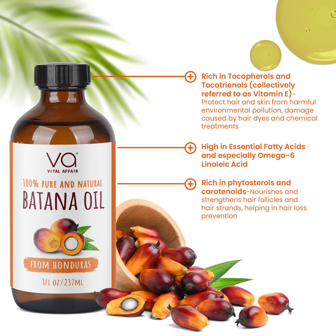 VITAL AFFAIR Blend Of Pure Rosemary Oil For Hair Growth With Castor, Batana, Jojoba Oil-Infused With Biotin & Vitamin E-Blend of Effective Hair Oils for Hair Growth-Strengthening Treatment 6 Fl Oz Halalzen