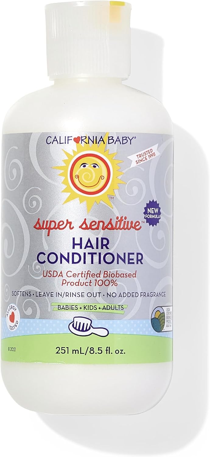 California Baby Super Sensitive Hair Conditioner | 100% Plant-Based | Fragrance Free Conditioner | Rinse-out or Leave in Conditioner | 251 mL / 8.5 oz Halalzen