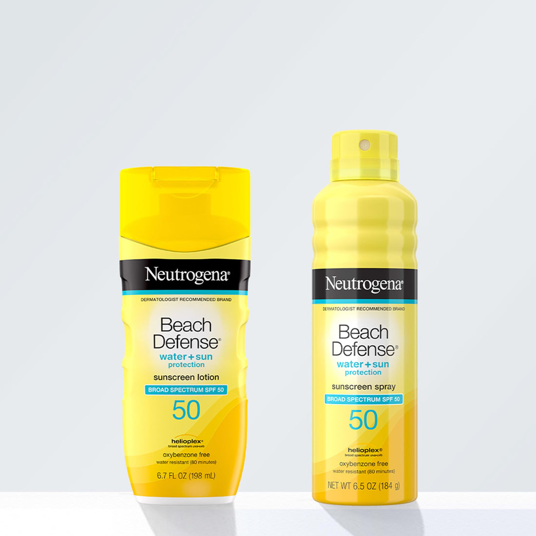 Neutrogena Beach Defense Sunscreen Spray SPF 50, Hawaii Reef Act 104 Compliant, Octinoxate & Oxybenzone Free, Broad Spectrum, Fast Absorbing & Lightweight, Face and Body Sunscreen, 6.5 Oz Halalzen