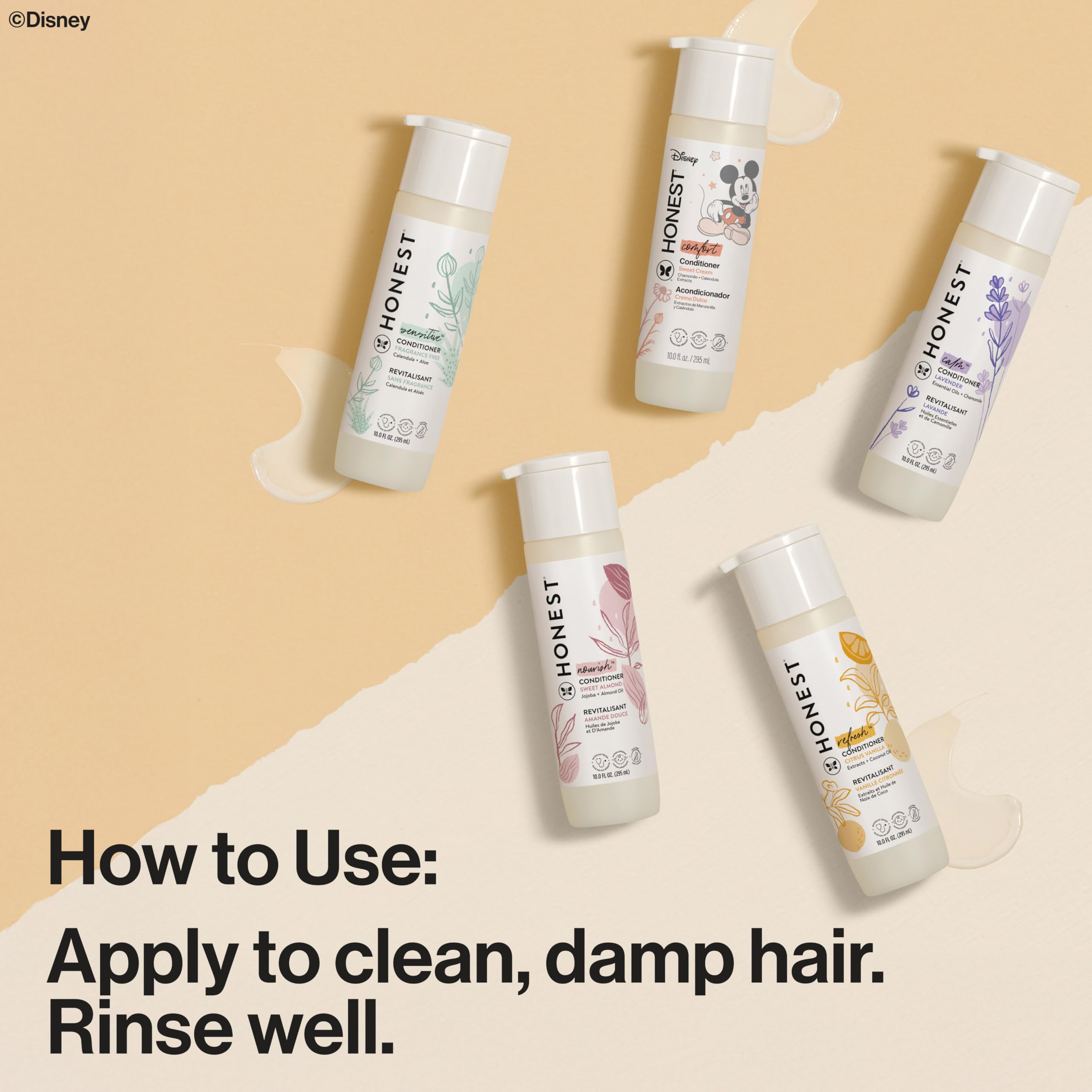 The Honest Company Baby Shampoo, Body Wash & Conditioner Duo, 2-in-1 Cleansing, Silicone-Free, Naturally Derived, Lavender Calm Scent, 20 fl oz Halalzen