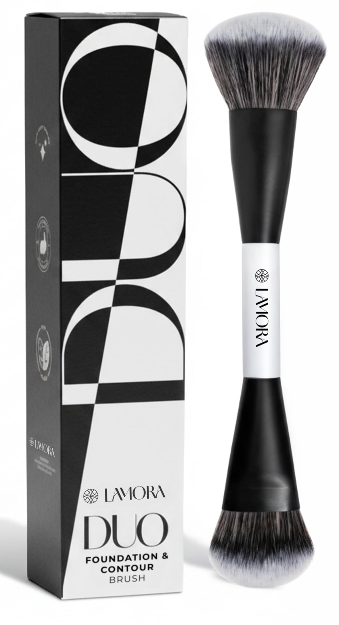 LAMORA Concealer Makeup Brush Under Eye - Angled Flat Top Kabuki Nose Contour Brush - Ideal for Concealing Blending Setting Buffing with Powder Liquid Cream Cosmetic - Small Makeup Foundation Brush Halalzen