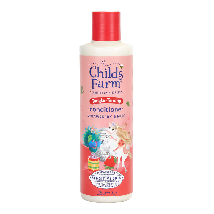 Childs Farm Tangle Taming Conditioner, Straight or Wavy Hair, Gentle, Tear Free, Strawberry and Mint, Kids, Baby, 250ml Halalzen