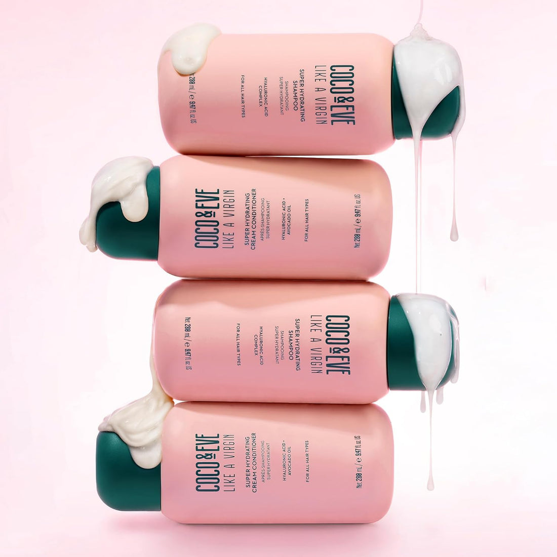 Coco & Eve Like A Virgin - Moisturising Shampoo & Conditioner - Natural Hair Care without Sulphates, with Argan, Coconut and Avocado Oil - for Dry, Damaged & Coloured Hair - 280 ml Halalzen