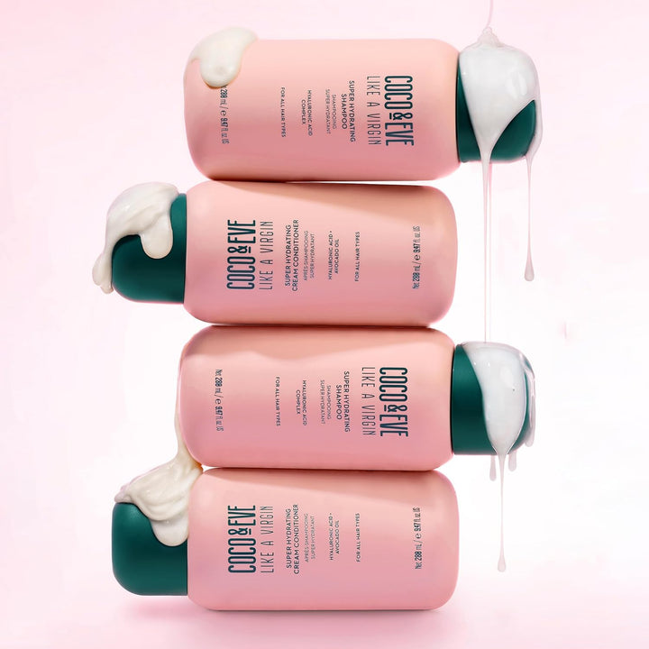 Coco & Eve Like A Virgin - Moisturising Shampoo & Conditioner - Natural Hair Care without Sulphates, with Argan, Coconut and Avocado Oil - for Dry, Damaged & Coloured Hair - 280 ml