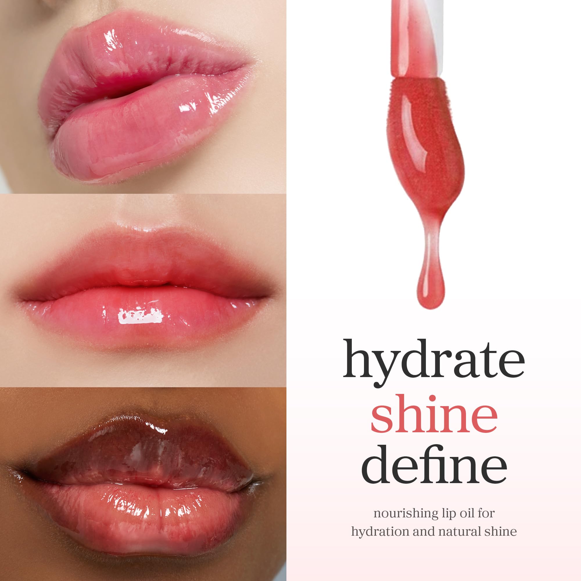 NOONI Korean Vegan Lip Oil - Appleberry | Lip Stain, Gift, Long-Lasting, Moisturising, Plumping, Revitalising for Dry Lips, Waterproof, No Peel Off, 0.12 Fl Oz