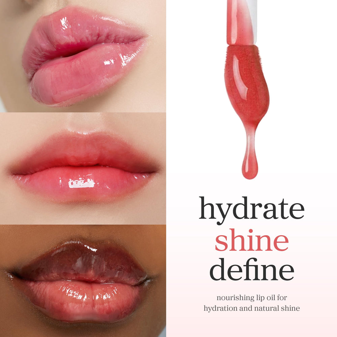 NOONI Korean Vegan Lip Oil - Appleberry | Lip Stain, Gift, Long-Lasting, Moisturising, Plumping, Revitalising for Dry Lips, Waterproof, No Peel Off, 0.12 Fl Oz