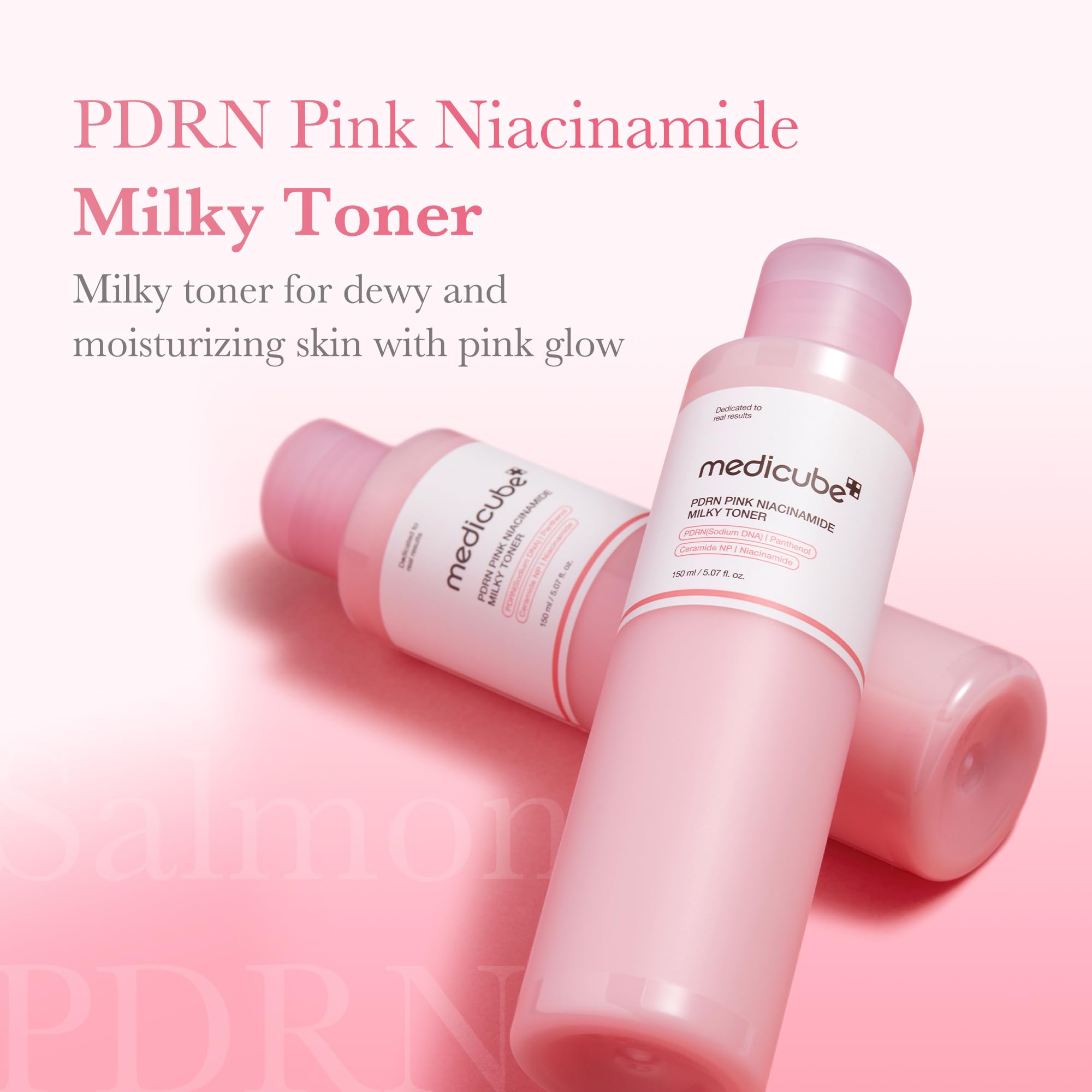 medicube Salmon DNA PDRN Pink CICA Soothing Toner I Pink Glow Toner for Skin Boosting, Soothing and Calming, Uneven Skin Tone, Peptide & Niacinamide, Korean Skin Care (250ml)