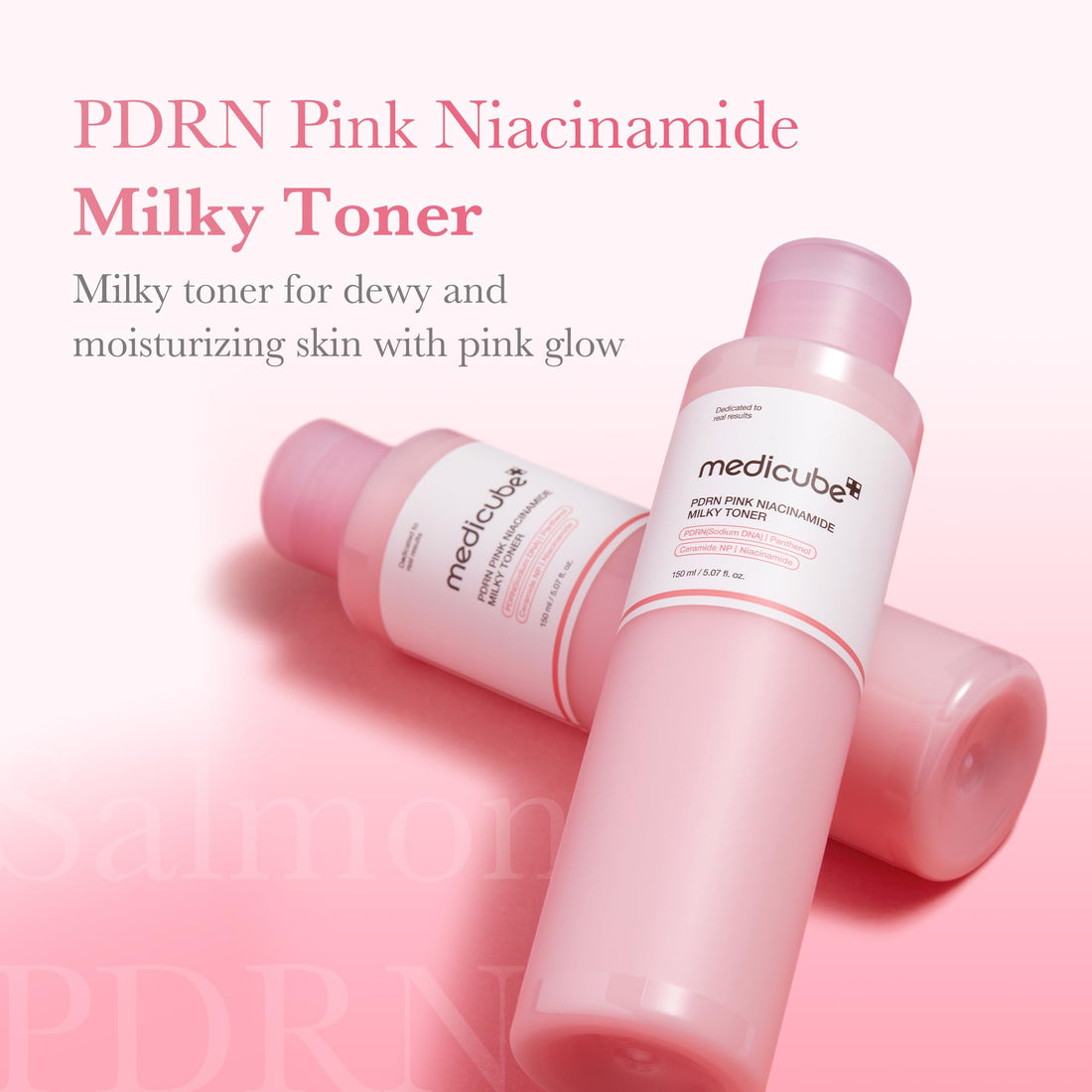 medicube Salmon DNA PDRN Pink CICA Soothing Toner I Pink Glow Toner for Skin Boosting, Soothing and Calming, Uneven Skin Tone, Peptide & Niacinamide, Korean Skin Care (250ml)