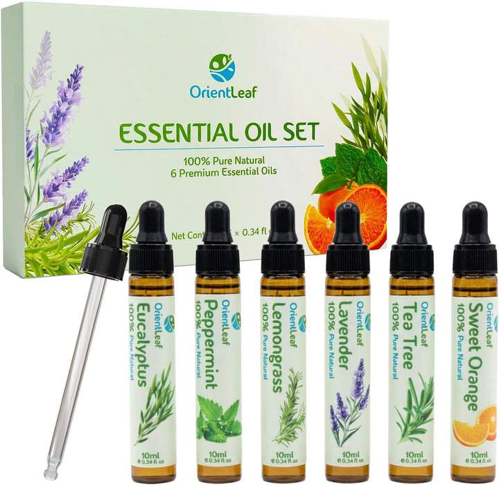 Essential Oils for Diffusers for Home, Birthday Gifts, Teacher Gifts for Women, Diffuser Oil for DIY Candle, Aromatherapy, Humidifiers, Peppermint, Tea Tree, Lavender, Eucalyptus, Orange, Citronella
