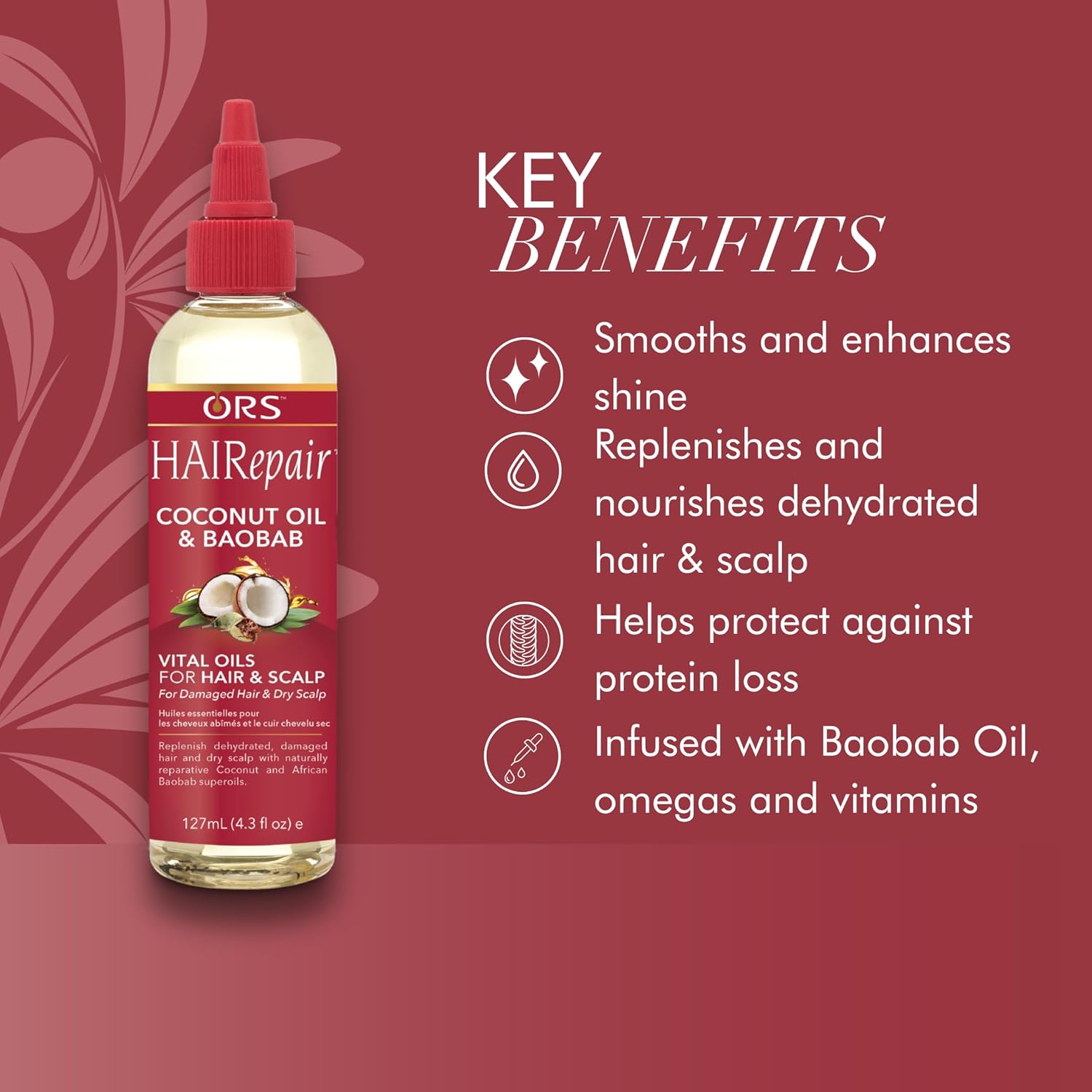 ORS HAIRepair Vital Oils for Hair Repair & Strengthening | Nourishing Blend with Natural Oils for Healthy, Shiny, & Strong Hair