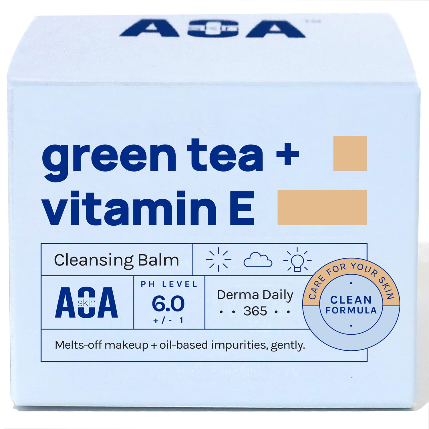 AOA STUDIO Green Tea & Vitamin E Cleansing Balm, Waterproof Makeup Remover, Oil Based Makeup Remover, K beauty Skin Care, Soothing and Brightening for All Skin Types, 3.38 Fl Oz, 100 ml