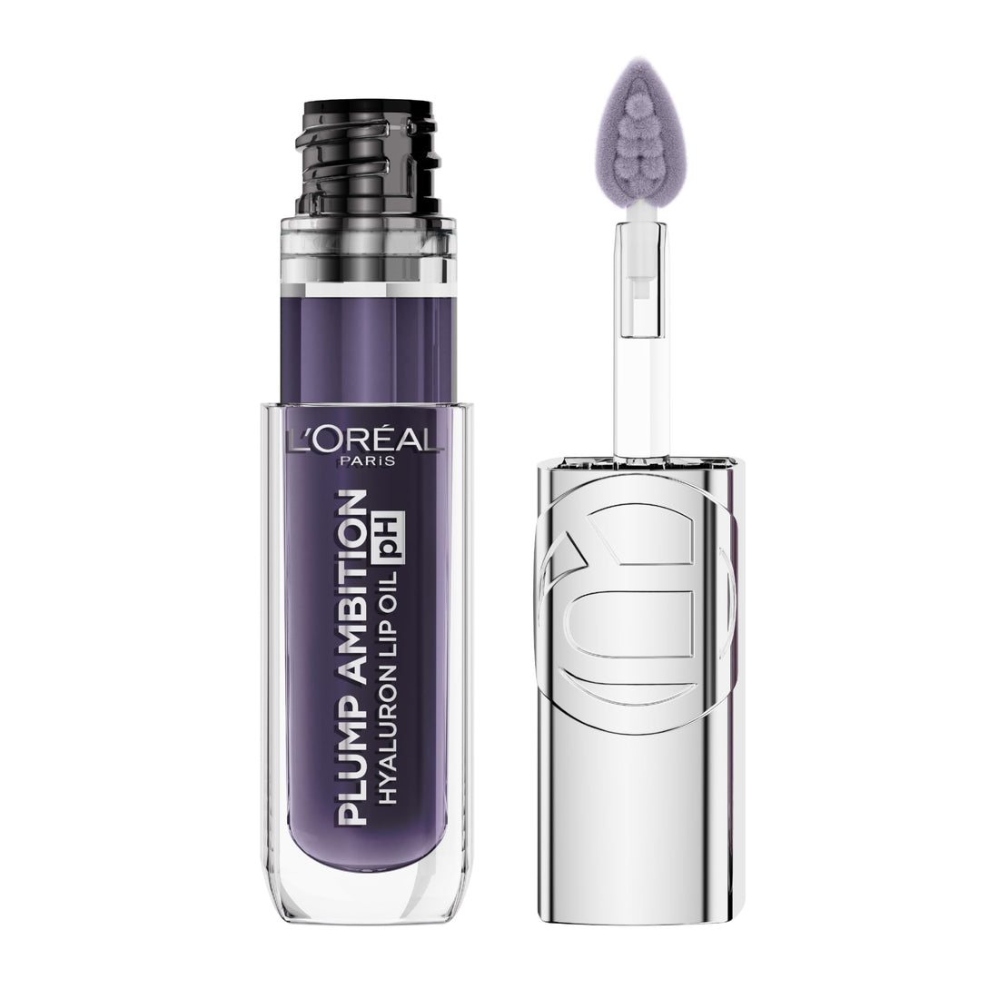 L'Oreal Paris Plump Ambition pH Hyaluron Lip Oil, Color Shifting Lip Tint with 24HR Hydration, Volumizing Shine and Lasting Color, 020 pH Rosé Halalzen
