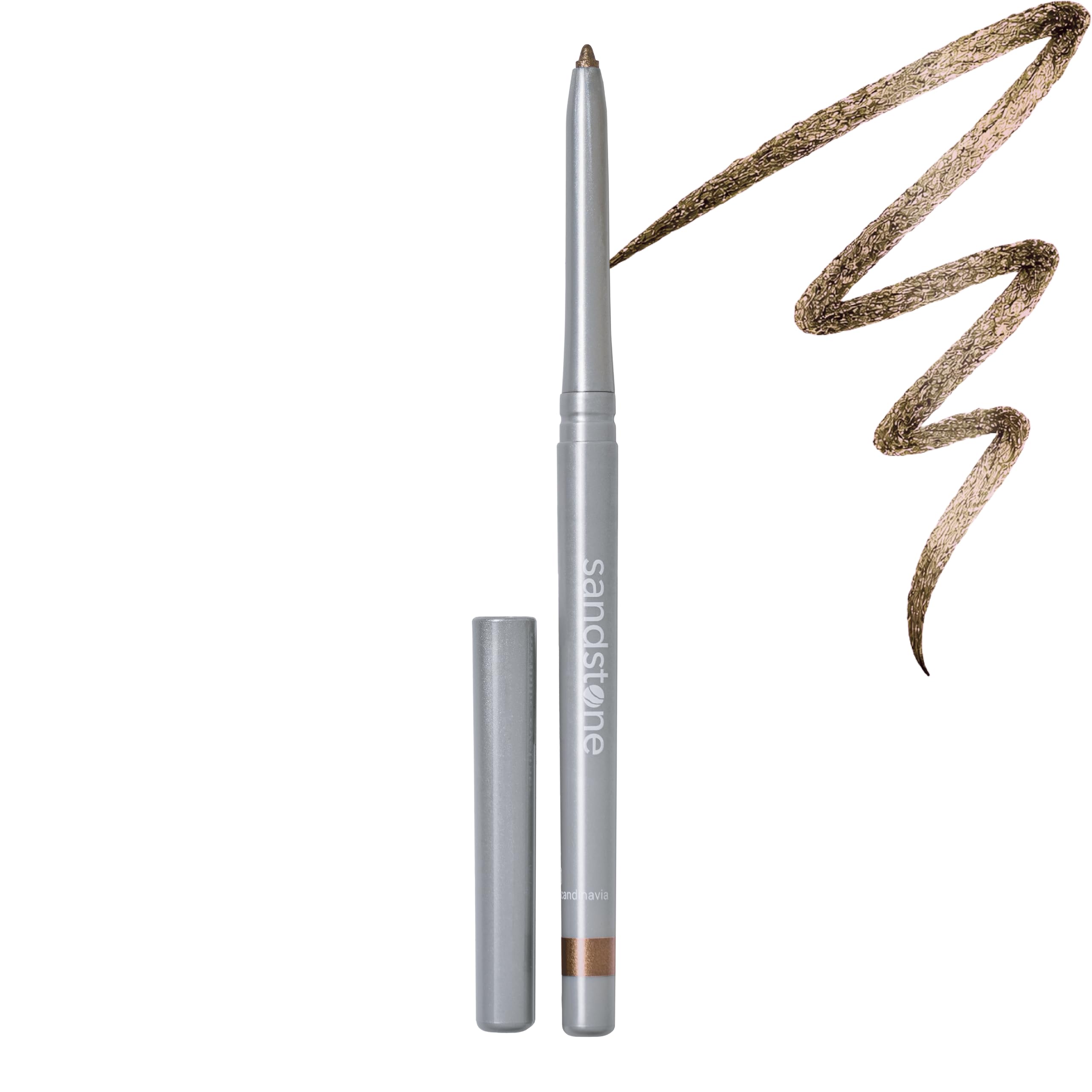 Sandstone Scandinavia Waterproof Eyeliner Pencil - Long-Lasting Gel Eye Liner for Sensitive Eyes - Hypoallergenic & Smudge-Proof - Fragrance-Free, Vegan & Allergy Tested (Black) Halalzen