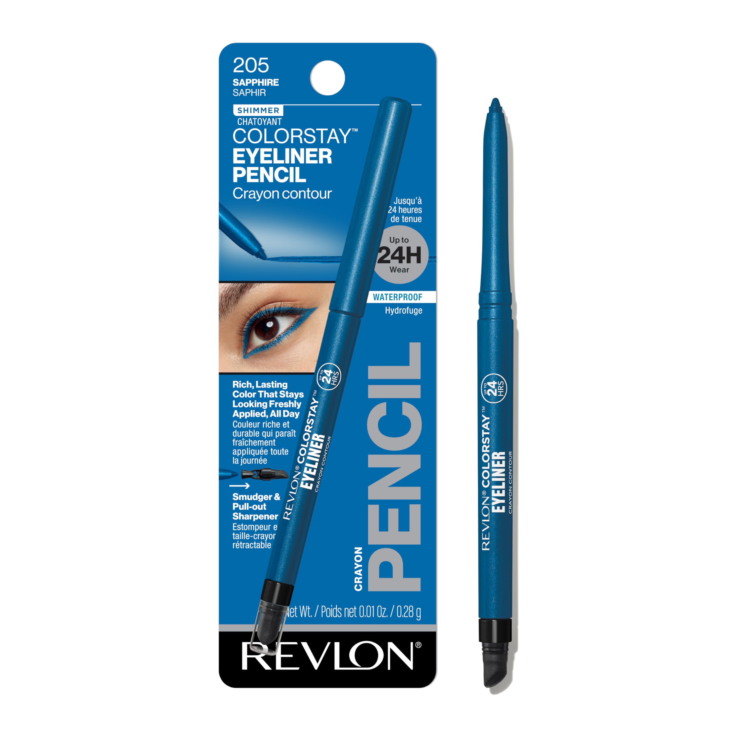 Revlon ColorStay Pencil Waterproof Eyeliner, Smudge-Proof, Eye Makeup with Built-In Sharpener, 201 Black, 2 pack