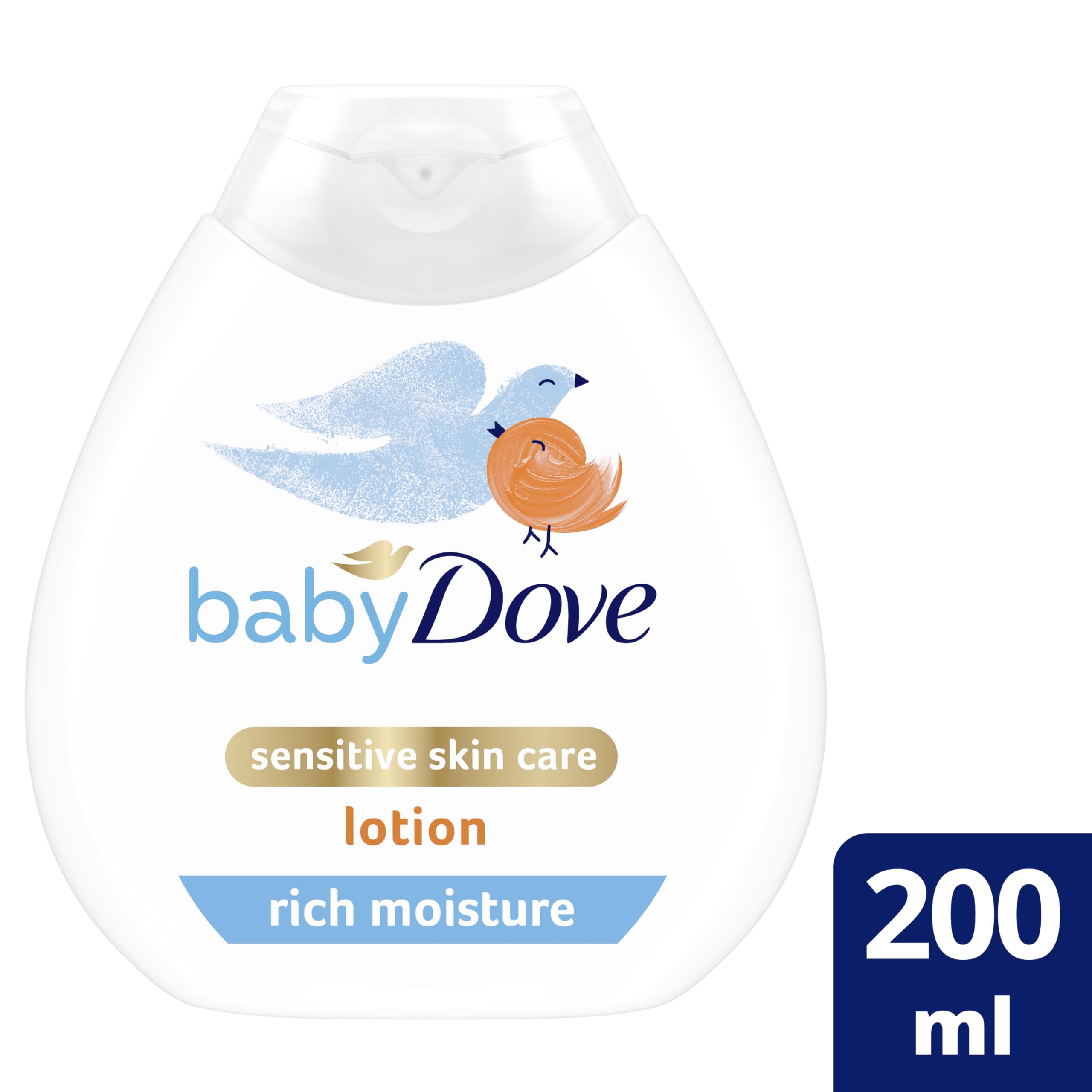 Baby Dove Rich Moisture Baby Lotion - Soothing & Nourishing for Newborns & Infants, Gentle Moisturiser for Dry, Sensitive Skin, Daily Skincare with Delicate Scent, All-Day Hydration - 200ml, Pack of 3 Halalzen