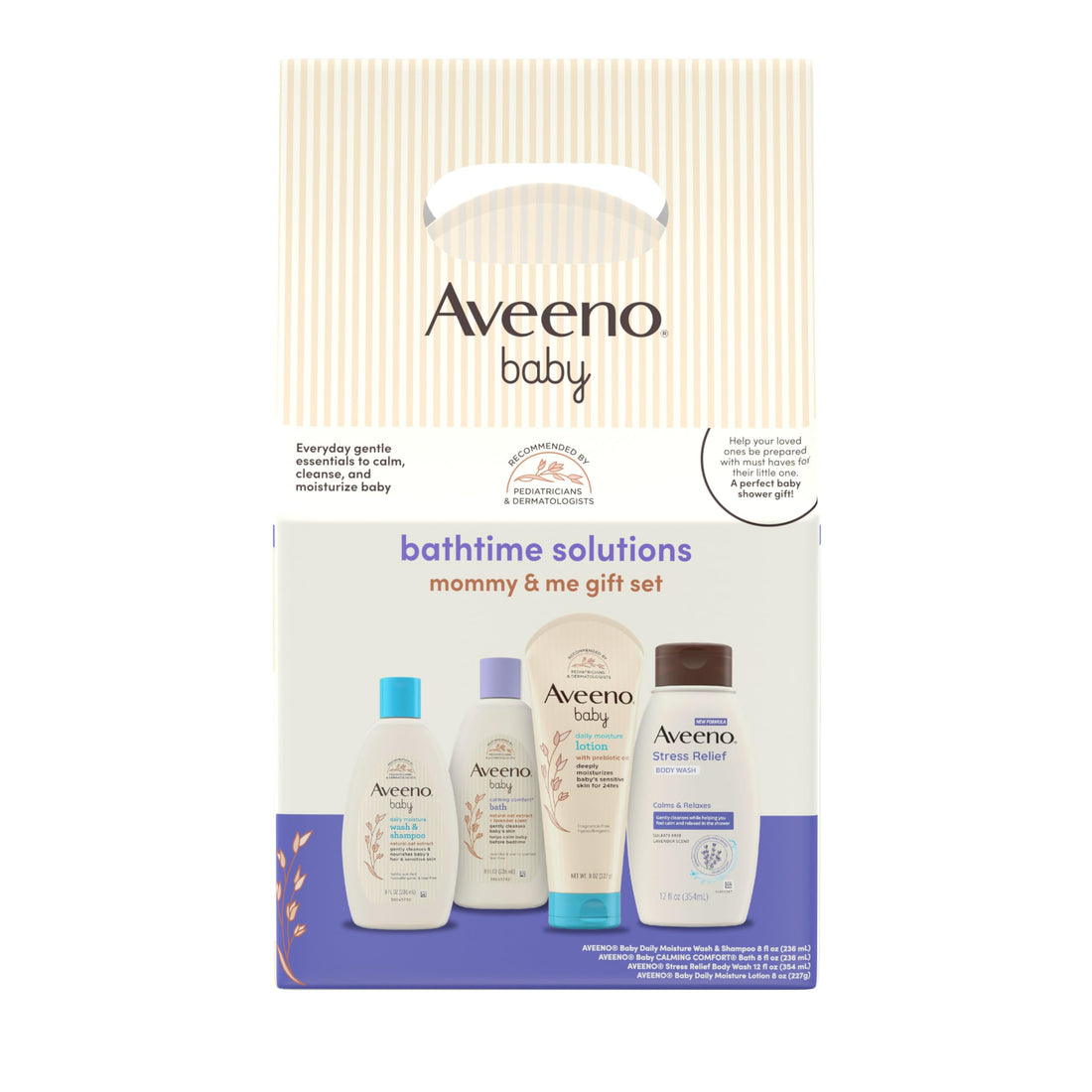 Aveeno Baby Welcome Little One Gift Set, Skincare Set with Nourishing Body Wash & Shampoo, Calming Bath Wash, All Over Wipes, Daily Moisturizing Lotion, & Balm, 5 Items Halalzen