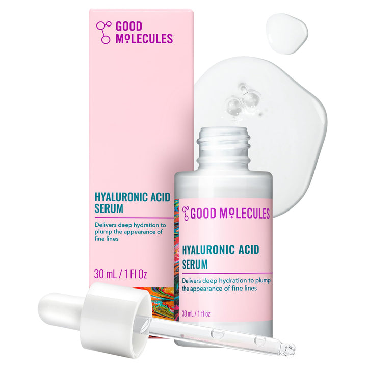 Good Molecules Hyaluronic Acid Serum - 1% Hyaluronic Acid Non-greasy Ultra Hydrating Serum, Facial Moisturizer for Plumper Skin, Skin Care for Face Halalzen
