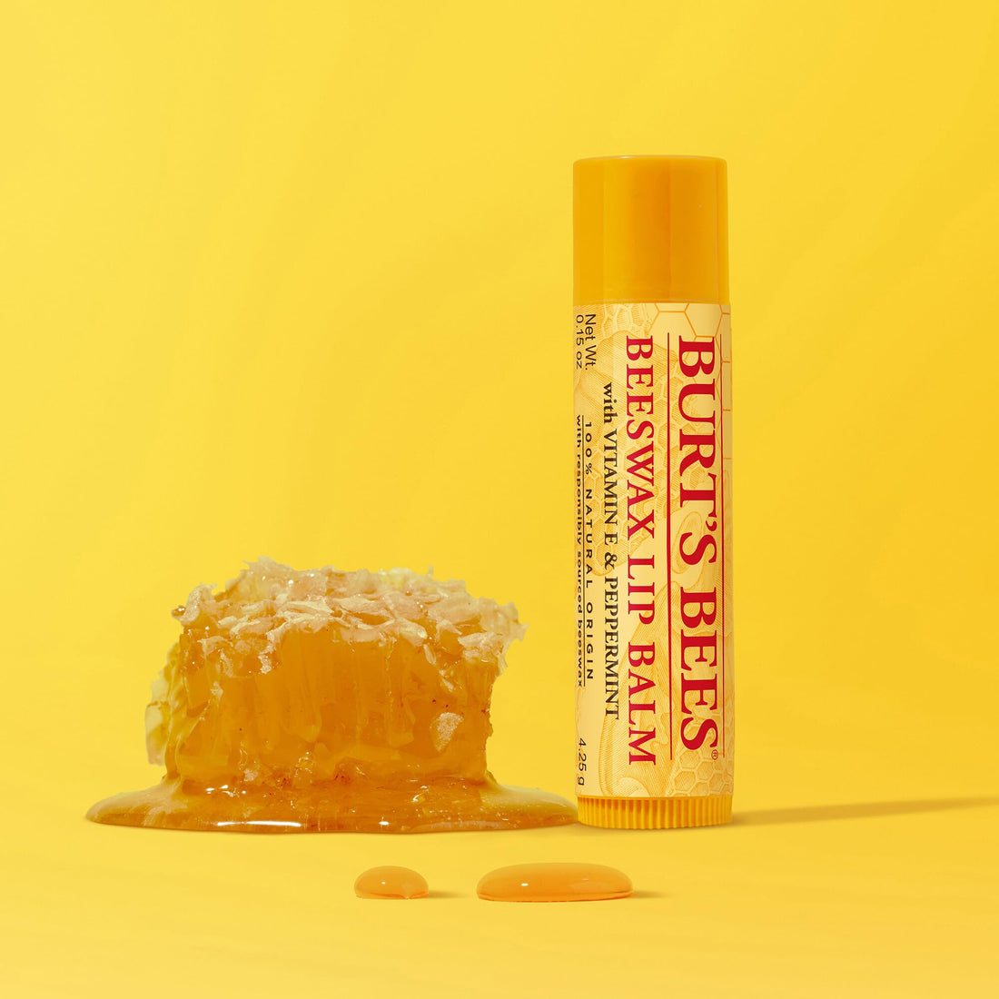 Burt's Bees Lip Balm Pomegranate, Moisturising Lip Balm With Beeswax & Vitamin E, 100% Natural Origin, 4.25g Halalzen