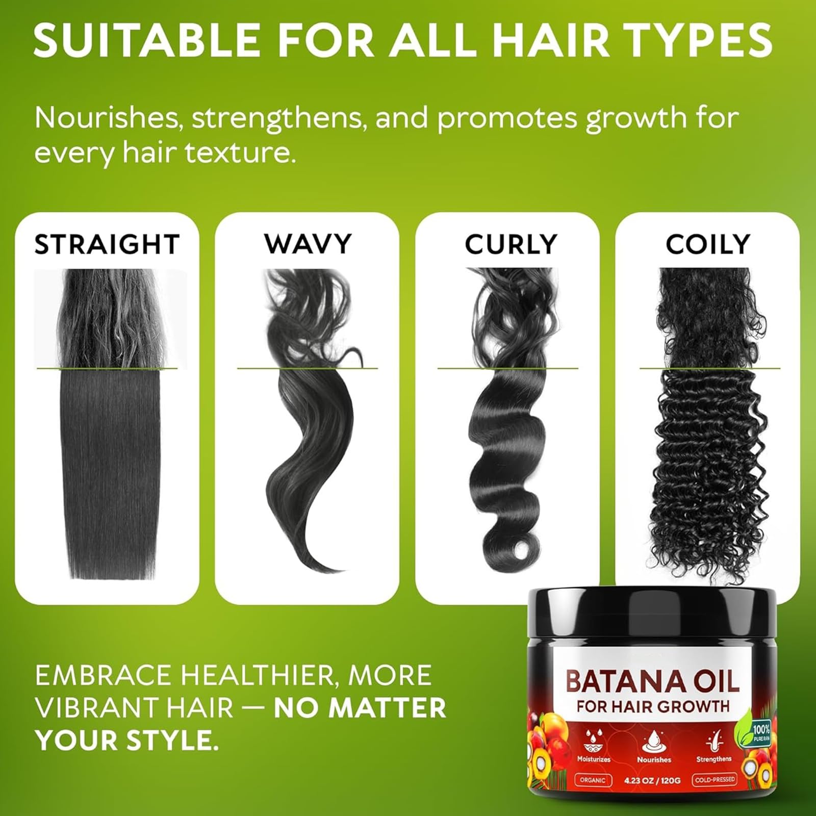 Veganic Hair Oil,100% Natural Growth With Caffeine,Biotin,Coconut,Macadamia,Rosemary and Castor for Growth,Thickening Hair Mask & Loss Treatment,60ml