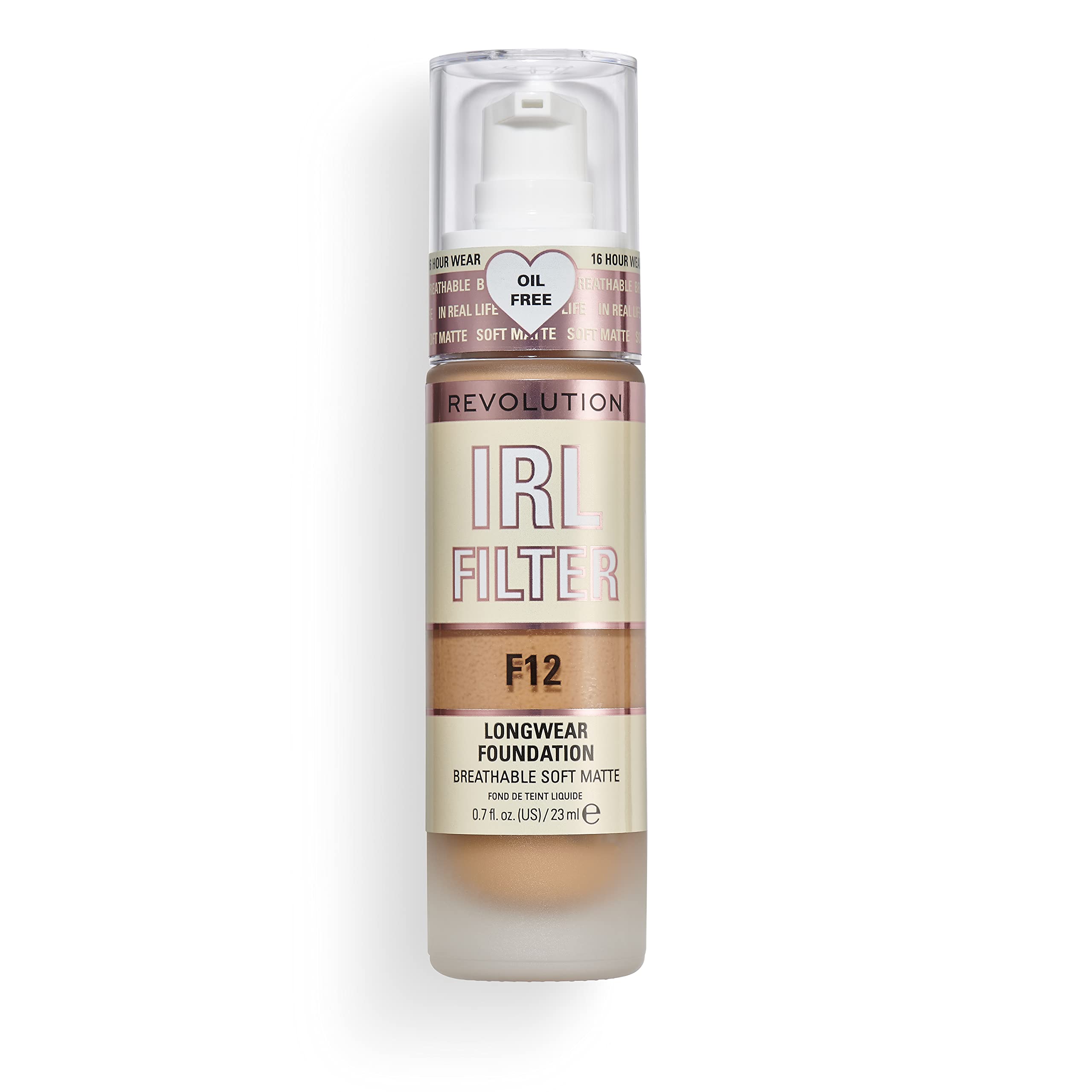 Makeup Revolution IRL Filter, Longwear Foundation, Medium to Full Coverage, Matte Finish, 16 Hour Wear, F5, Fair To Light Skin Tones, 23ml Halalzen