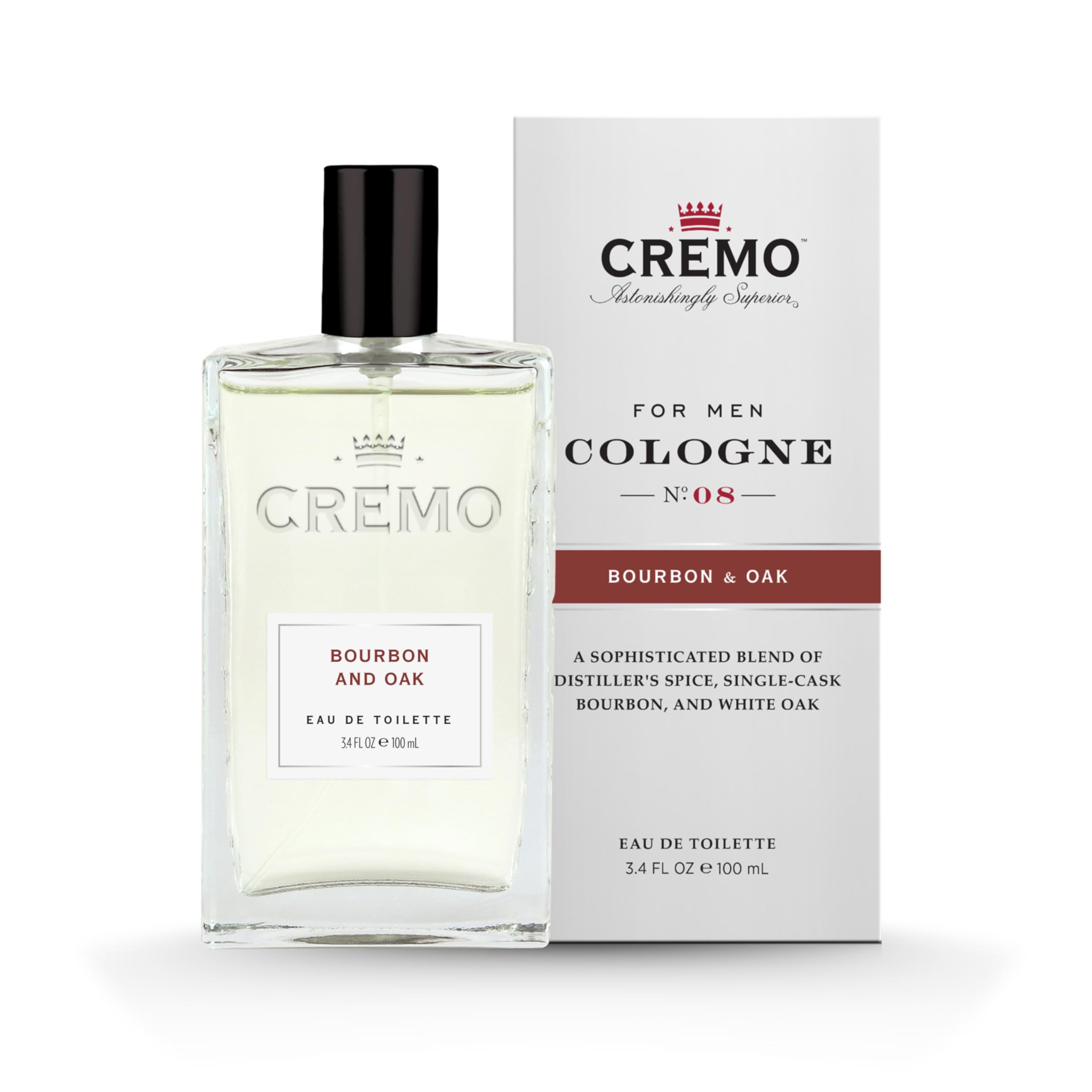 Cremo Men's Eau de Toilette, Spice and Black Vanilla Cologne for Men, Spicy Men's Perfume Gift for Men, 100 ml