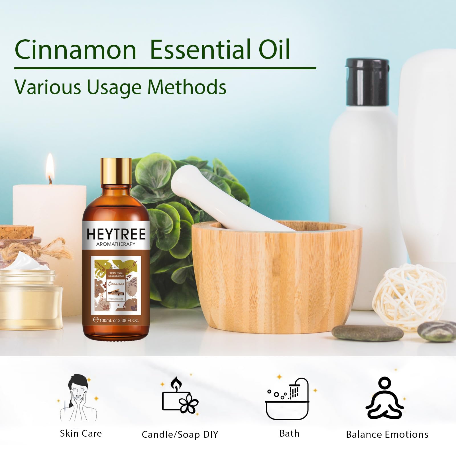 Peppermint Essential Oil 100ml - Pure Natural Essential Oils Strong,Fresh Minty Scent Increases Clarity - Perfect for Aromatherapy,Diffuser, Clear Breathing-Strong Peppermint Oil