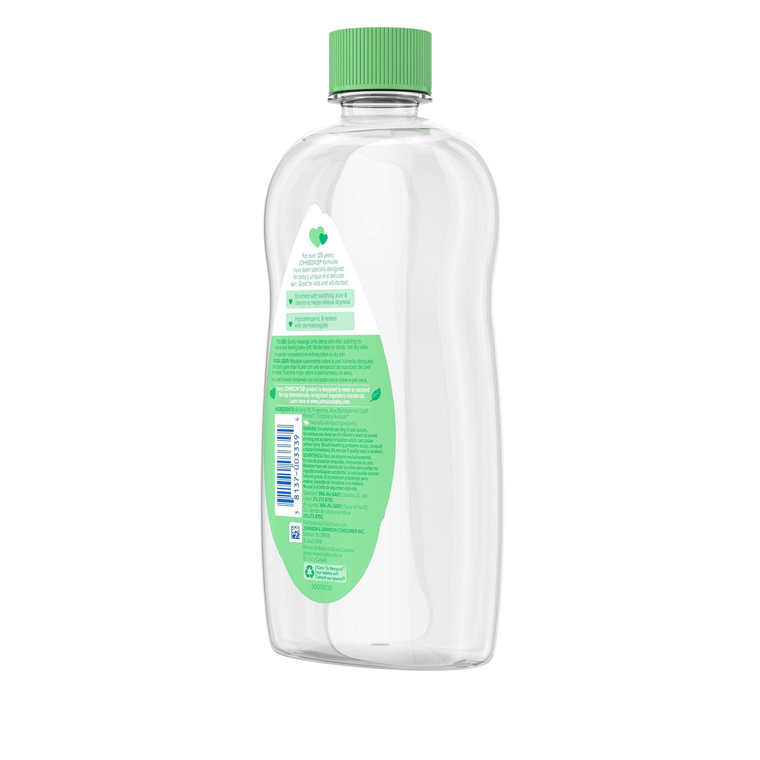 Johnson's Aloe Vera Baby Oil 300ml – Leaves Skin Soft and Smooth – Ideal for Delicate Skin Halalzen