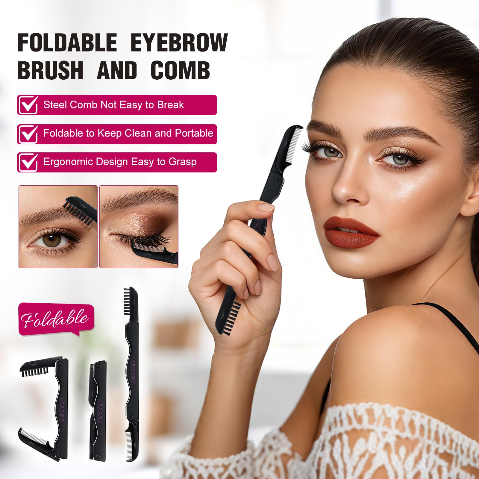 Docolor Eyelash Comb Eyelash Separator Tool, Makeup Mascara Applicator Comb with Cover, False Eyelash Grooming Brushes 1Pc Halalzen