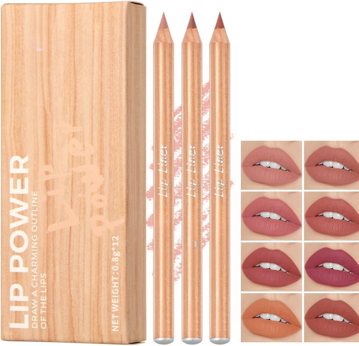 12PCS Matte Lip Liner & Gloss Set, Long-Lasting Nude Lip Liner Pencils, Lip Kit with Lip Stain & Matte Lipstick, 12 Color Lip Liner Stain from Deep to Shallow, Makeup Gift Set for Everyday Wear Halalzen