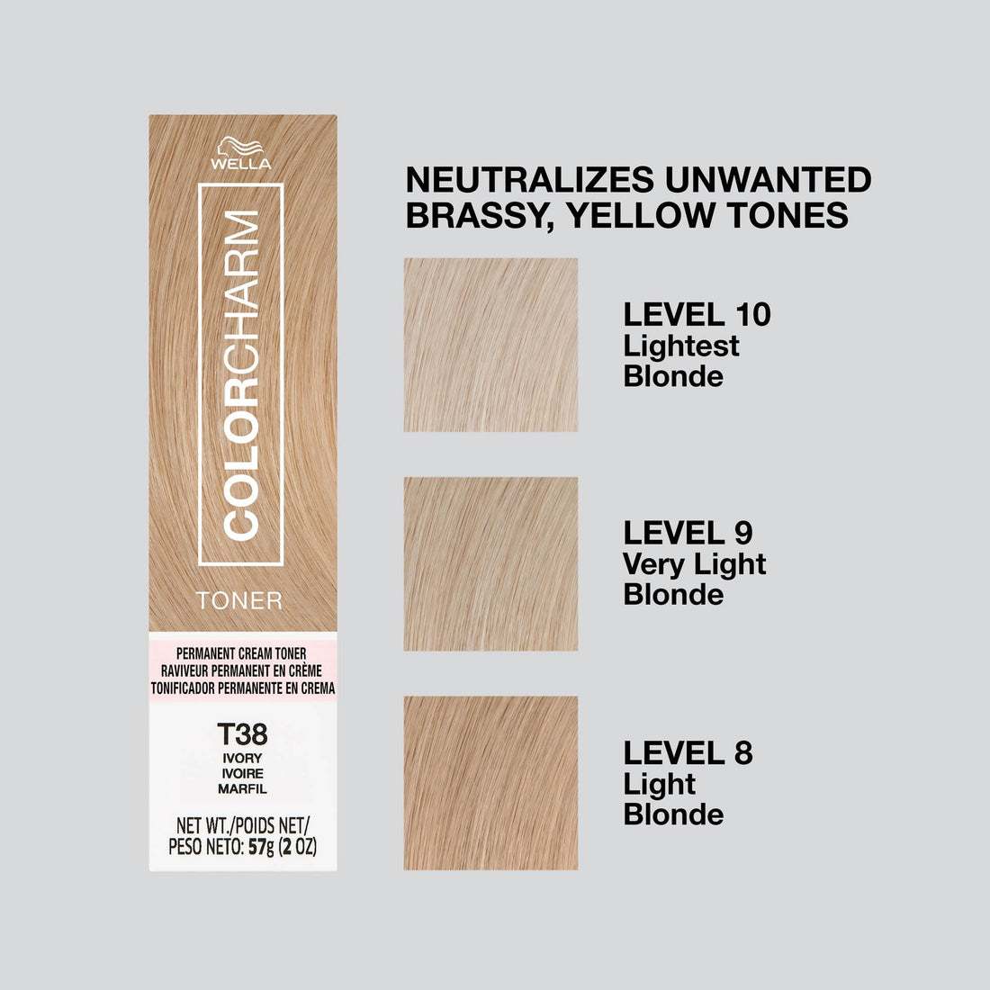 COLORCHARM Permanent Crème Hair Toner | Free of Animal-Derived Ingredients, Parabens Free & Gluten Free | 2 oz