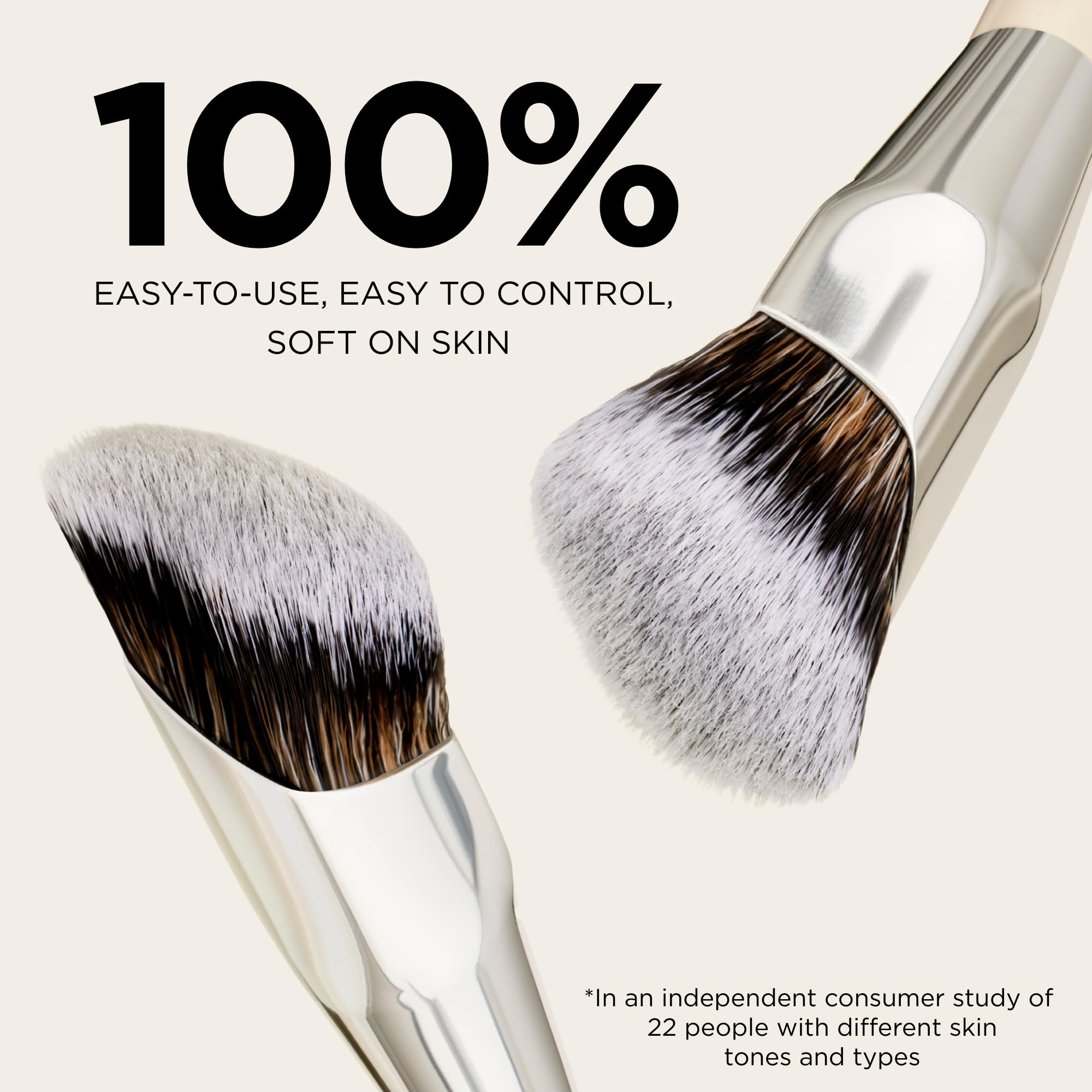 Haleys Beauty Kabuki Foundation Brush For Applying Powder, Foundation, Bronzer, Blush, and Mineral Make up, Soft Bristles, Seamless Blending, Makeup Brushes Essential, Vegan & Cruelty Free