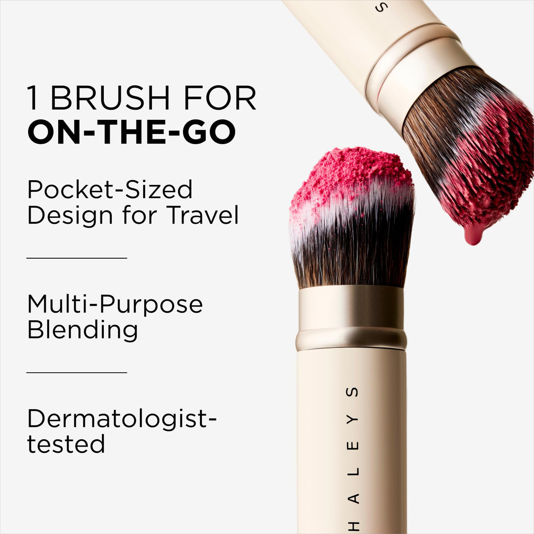 Haleys Beauty Kabuki Foundation Brush For Applying Powder, Foundation, Bronzer, Blush, and Mineral Make up, Soft Bristles, Seamless Blending, Makeup Brushes Essential, Vegan & Cruelty Free