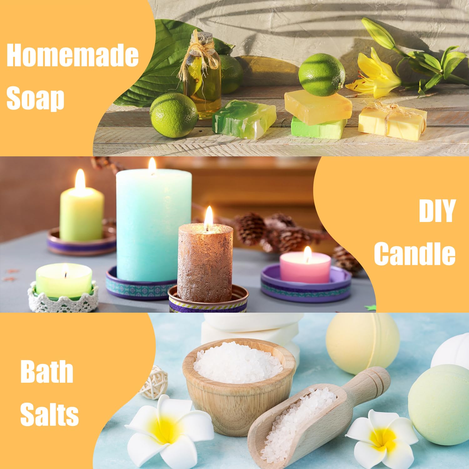 SALUBRITO Clean Essential Oils Set, Fresh Cotton, Clean Home, Fresh Linen, Soft Powder, Blossom Soap, Mint Scented Oils for for Diffuser, Candle, Soap Making