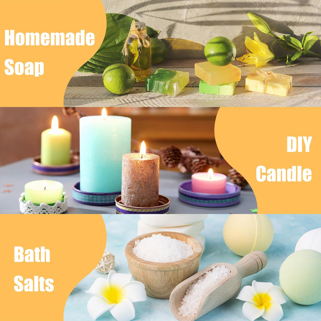 SALUBRITO Clean Essential Oils Set, Fresh Cotton, Clean Home, Fresh Linen, Soft Powder, Blossom Soap, Mint Scented Oils for for Diffuser, Candle, Soap Making