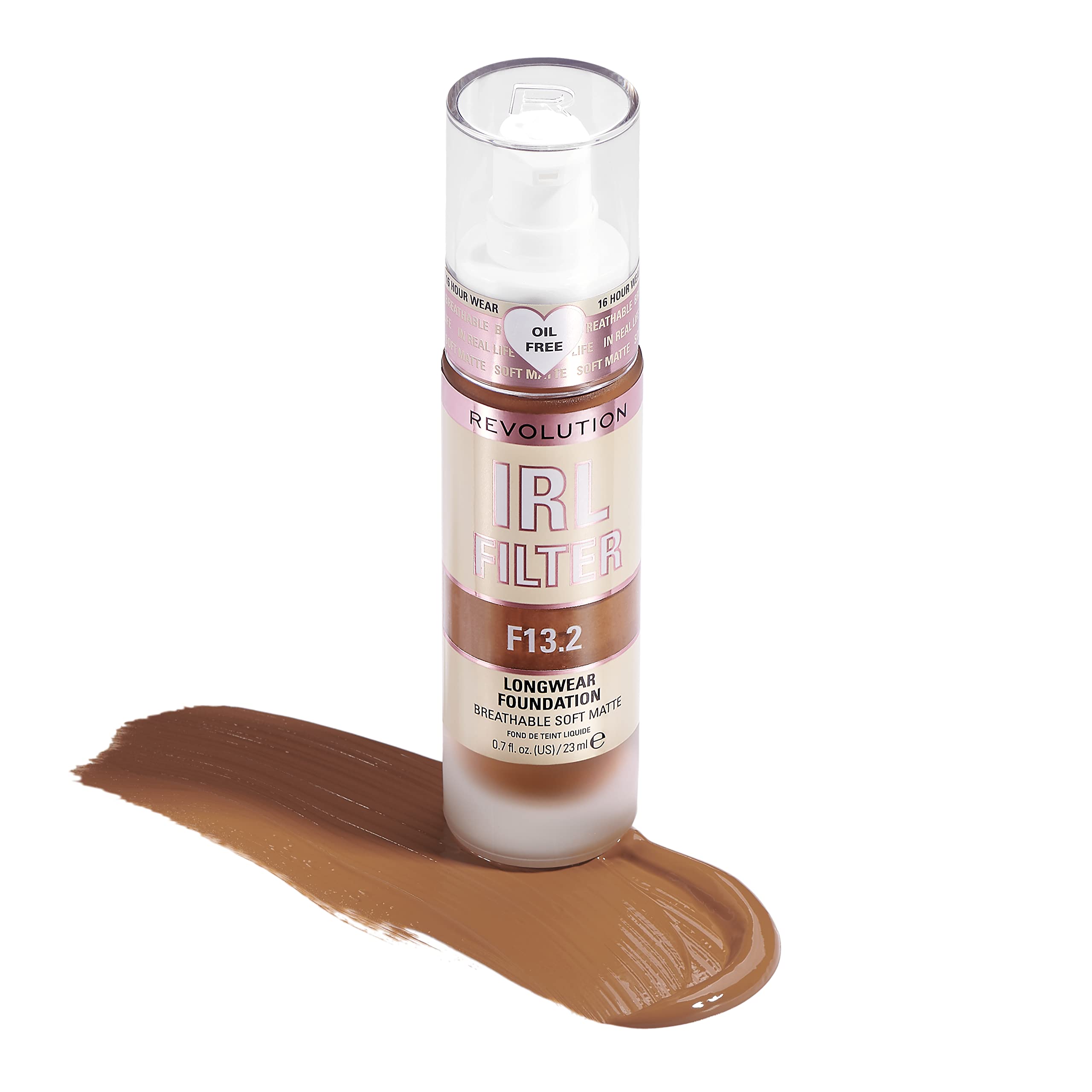 Makeup Revolution IRL Filter, Longwear Foundation, Medium to Full Coverage, Matte Finish, 16 Hour Wear, F5, Fair To Light Skin Tones, 23ml Halalzen