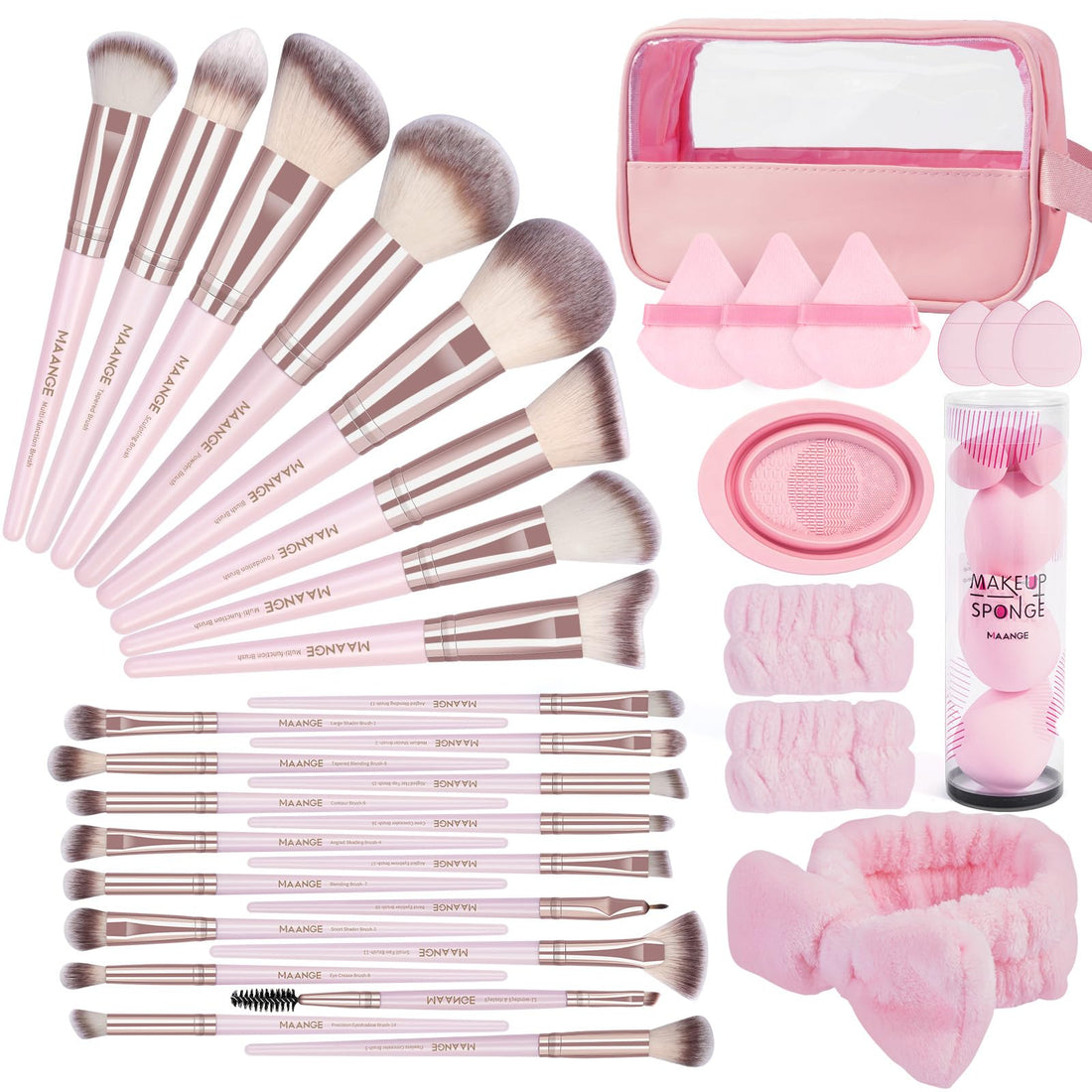 MAANGE Makeup Brushes 42 Pcs Makeup Tool Set, Multi-functional Brushes Kit Premium Synthetic Brush Make up Brush Set for Women, Black Halalzen
