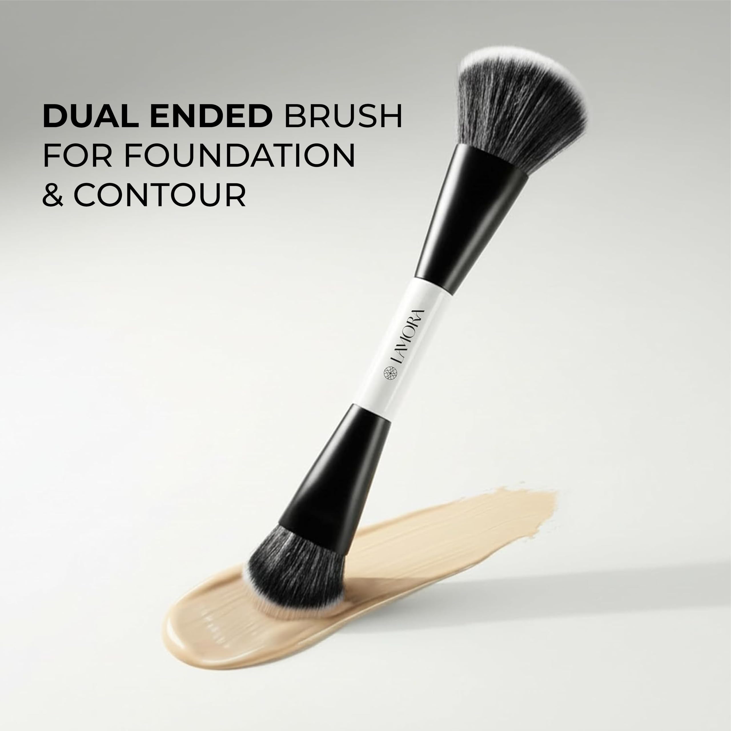 LAMORA Concealer Makeup Brush Under Eye - Angled Flat Top Kabuki Nose Contour Brush - Ideal for Concealing Blending Setting Buffing with Powder Liquid Cream Cosmetic - Small Makeup Foundation Brush Halalzen